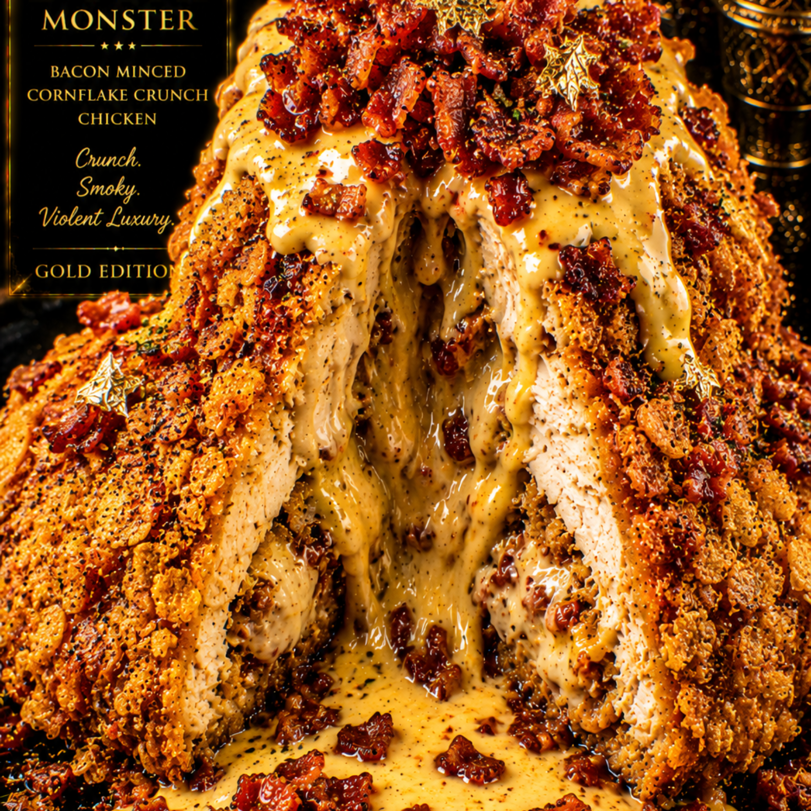 Bacon-Minced Cornflake Crunch Chicken Volcano (FlavorVille™)