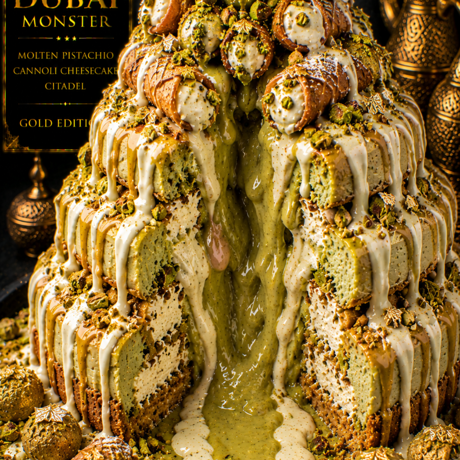 Dubai Molten Pistachio Cannoli Cheesecake Citadel (FlavorVille™)