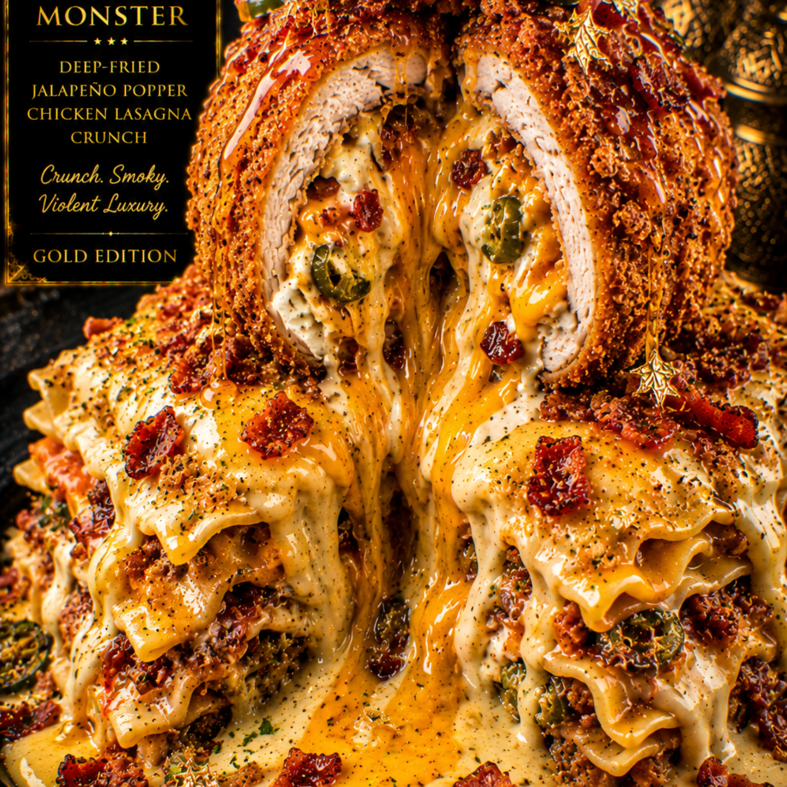 Deep-Fried Jalapeño Popper Chicken Lasagna Crunch (FlavorVille™)