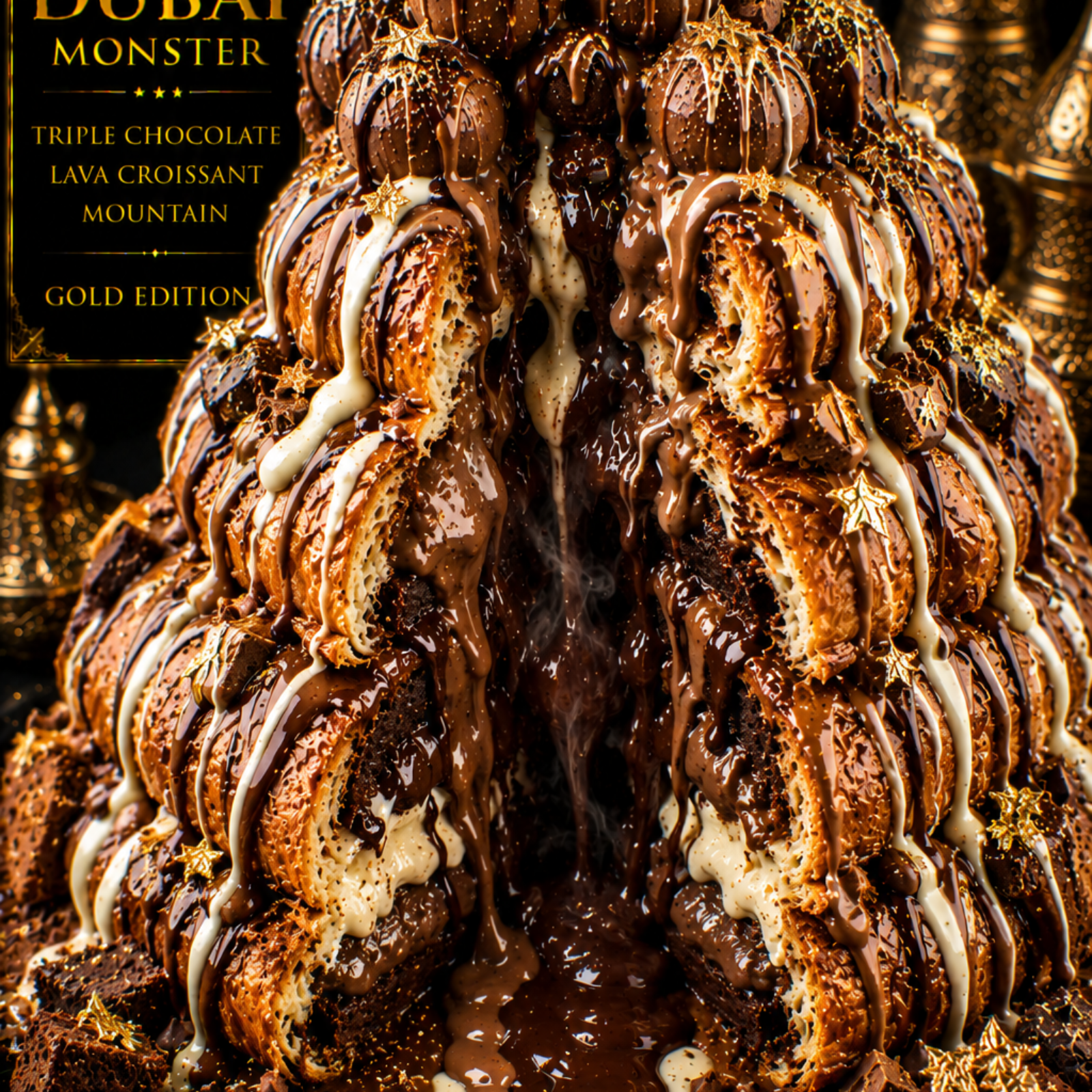Dubai Triple Chocolate Lava Croissant Mountain (FlavorVille™)