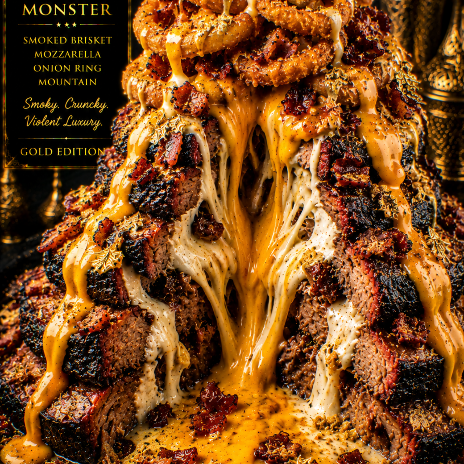 Smoked Brisket Mozzarella Onion Ring Mountain (FlavorVille™)