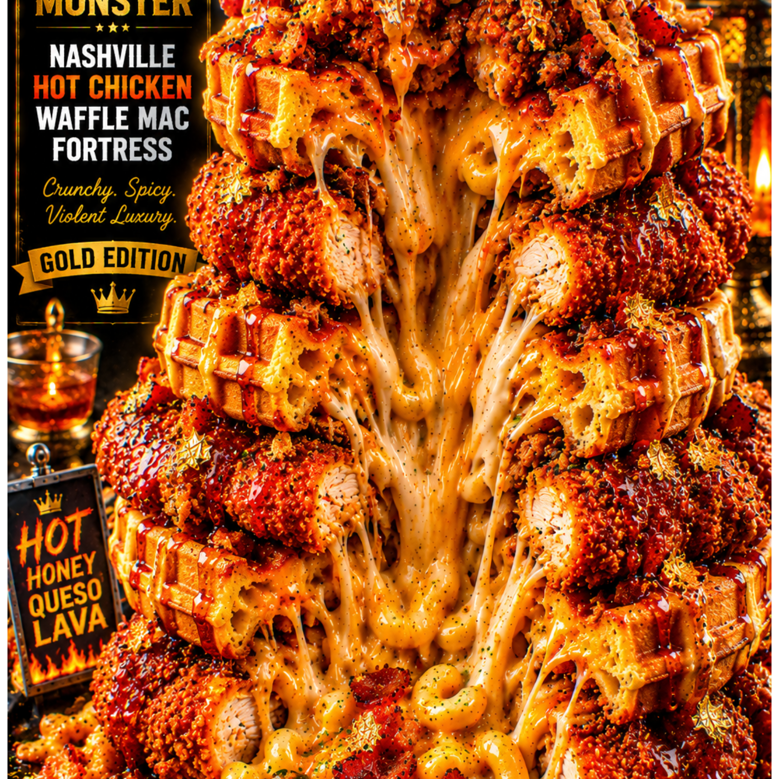 Nashville Hot Chicken Waffle Mac Fortress (FlavorVille™