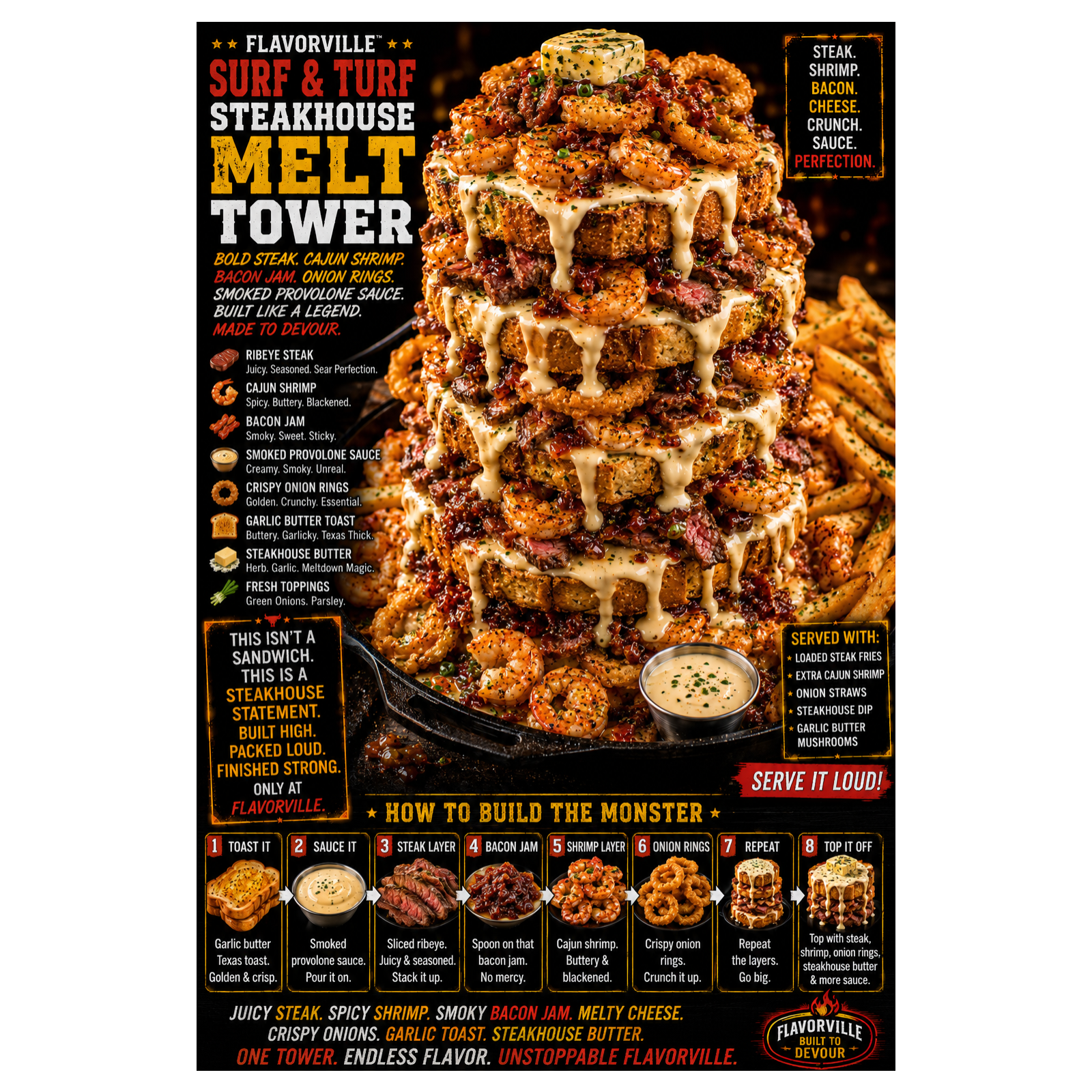 FlavorVille™ Surf & Turf Steakhouse Melt Tower