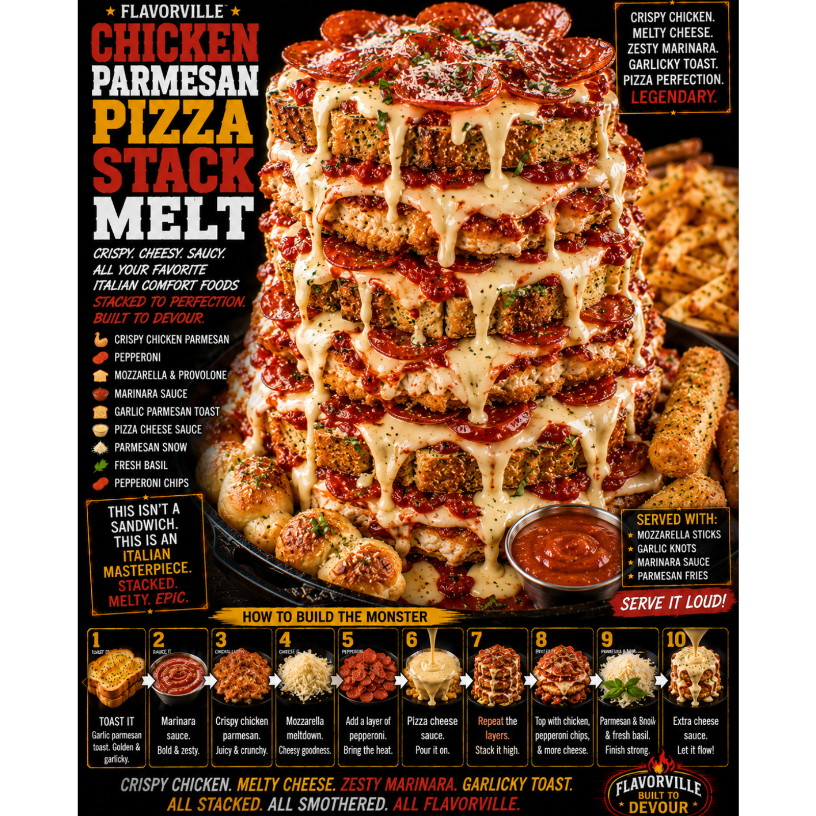 FlavorVille™ Chicken Parmesan Pizza Stack Melt