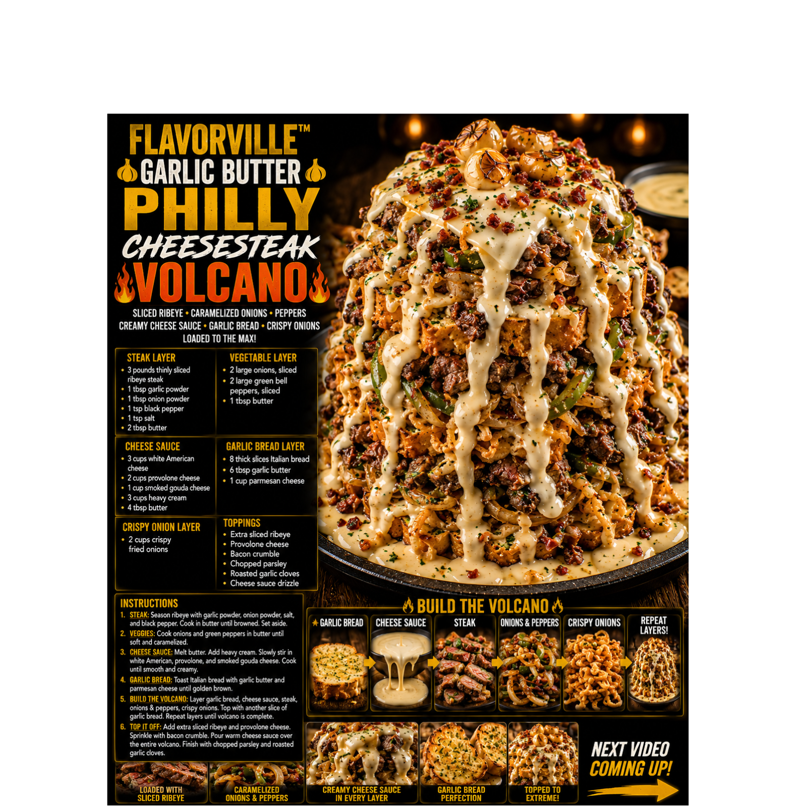FLAVORVILLE™ GARLIC BUTTER PHILLY CHEESESTEAK VOLCANO episode artwork