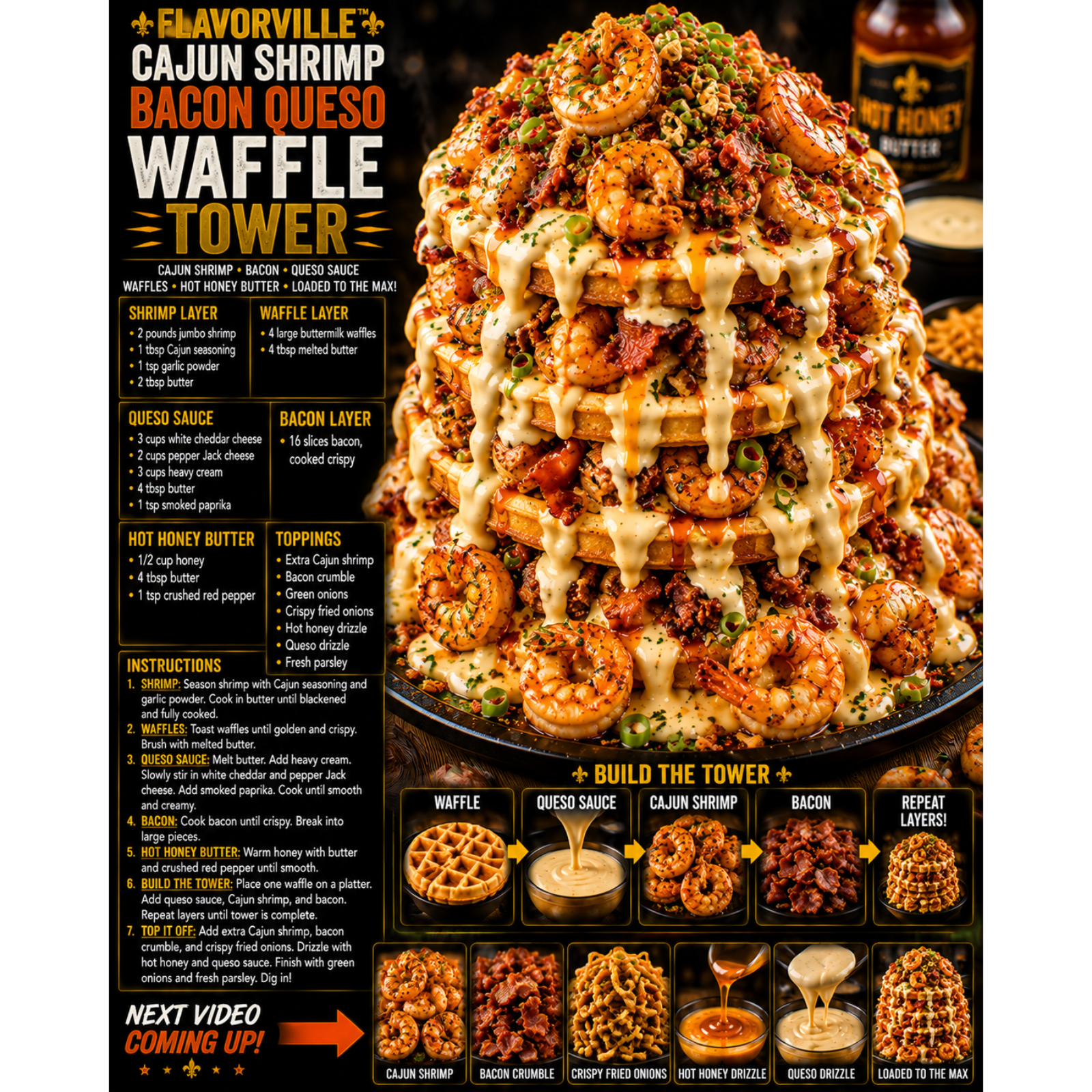 FLAVORVILLE™ CAJUN SHRIMP BACON QUESO WAFFLE TOWER episode artwork