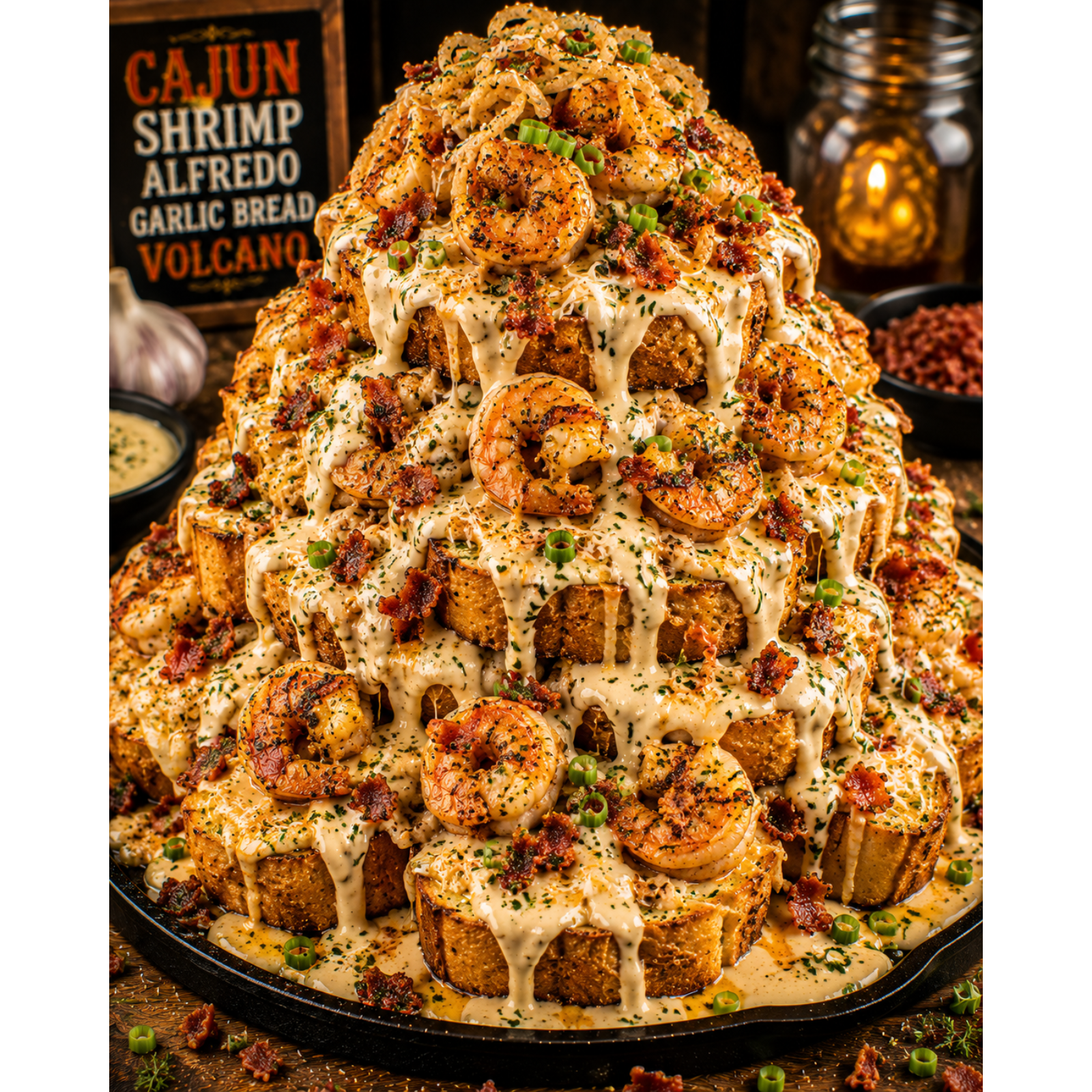 FLAVORVILLE™ CAJUN GARLIC SHRIMP ALFREDO GARLIC BREAD VOLCANO episode artwork