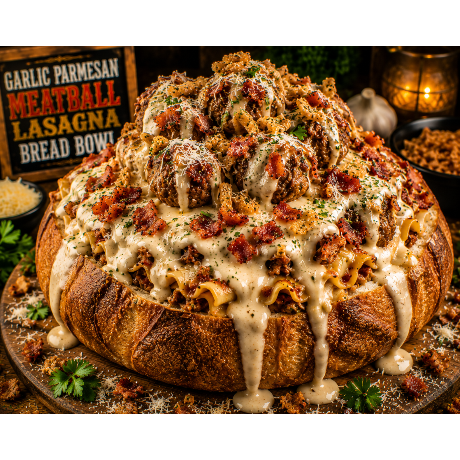 FLAVORVILLE™ GARLIC PARMESAN MEATBALL LASAGNA BREAD BOWL episode artwork