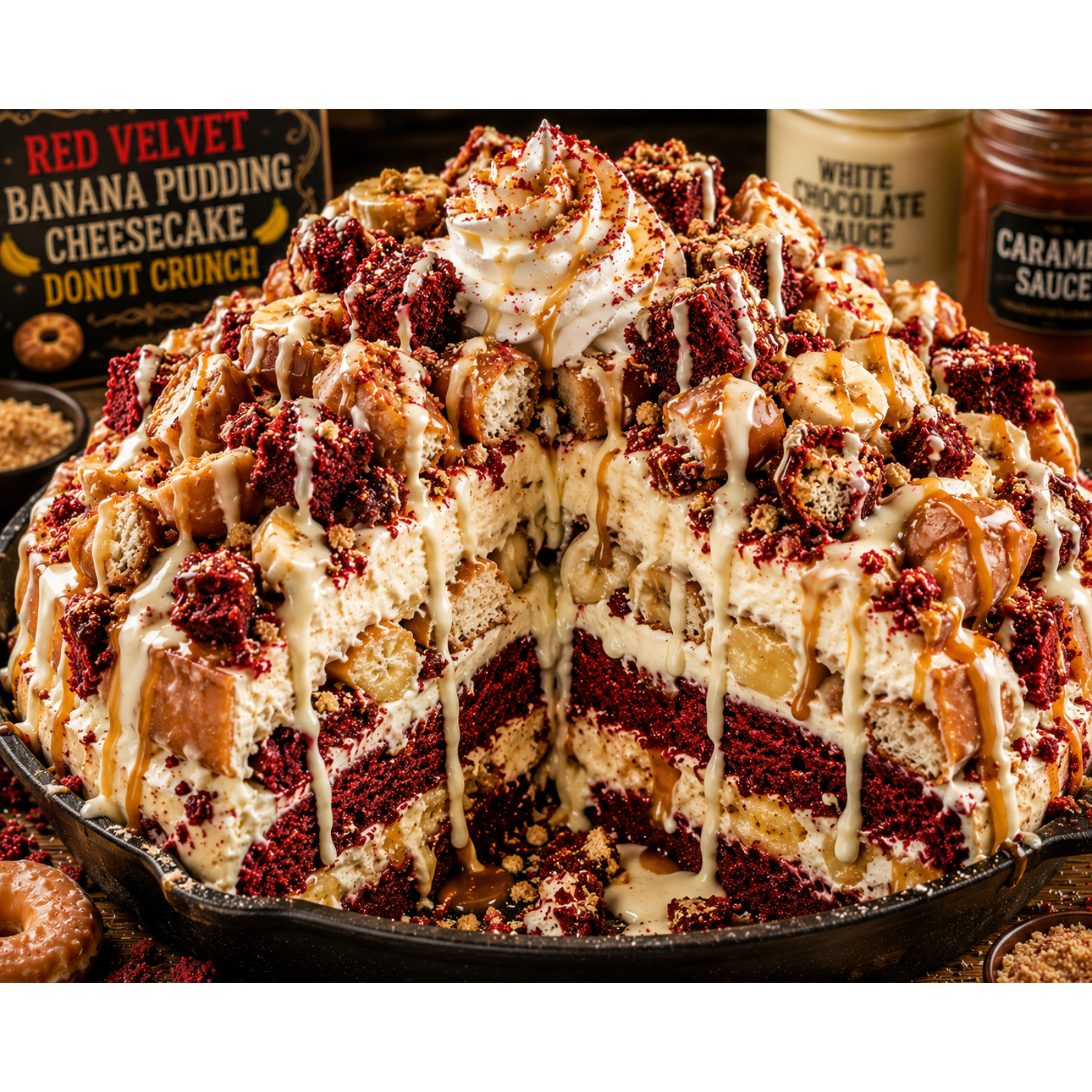 FLAVORVILLE™ RED VELVET BANANA PUDDING CHEESECAKE DONUT CRUNCH