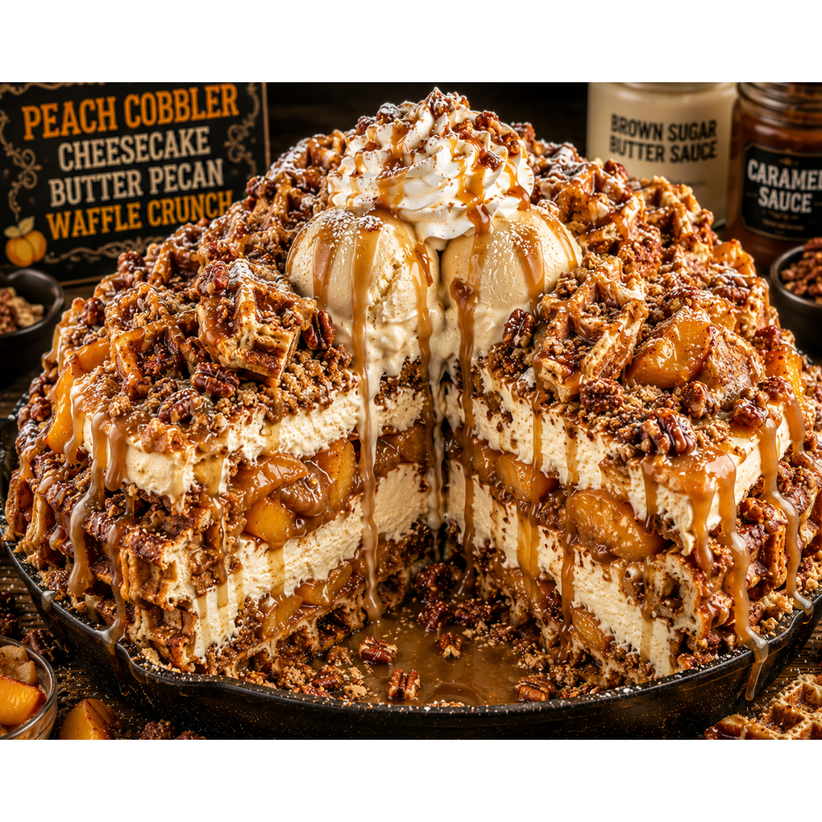 FLAVORVILLE™ PEACH COBBLER CHEESECAKE BUTTER PECAN WAFFLE CRUNCH