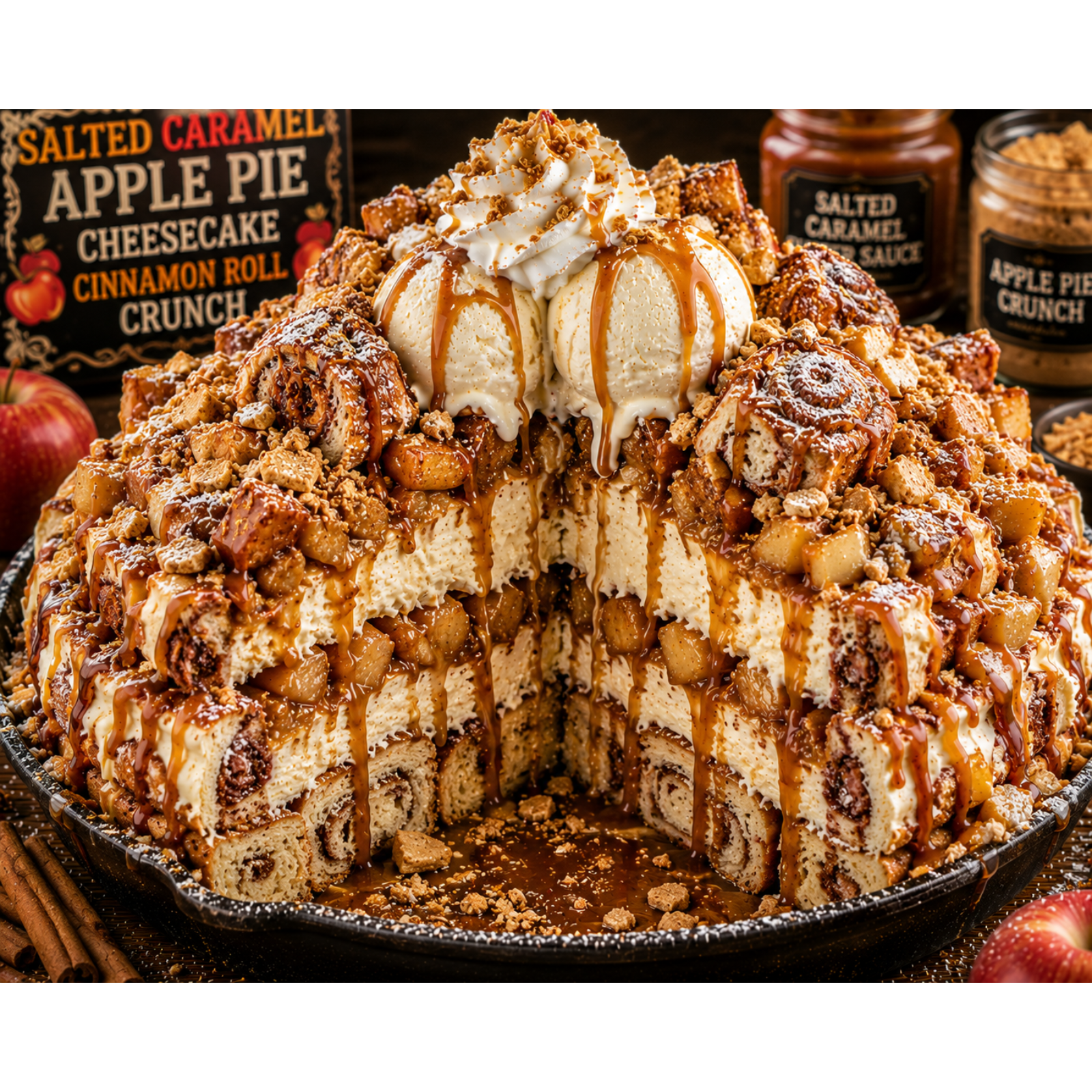 FLAVORVILLE™ SALTED CARAMEL APPLE PIE CHEESECAKE CINNAMON ROLL CRUNCH