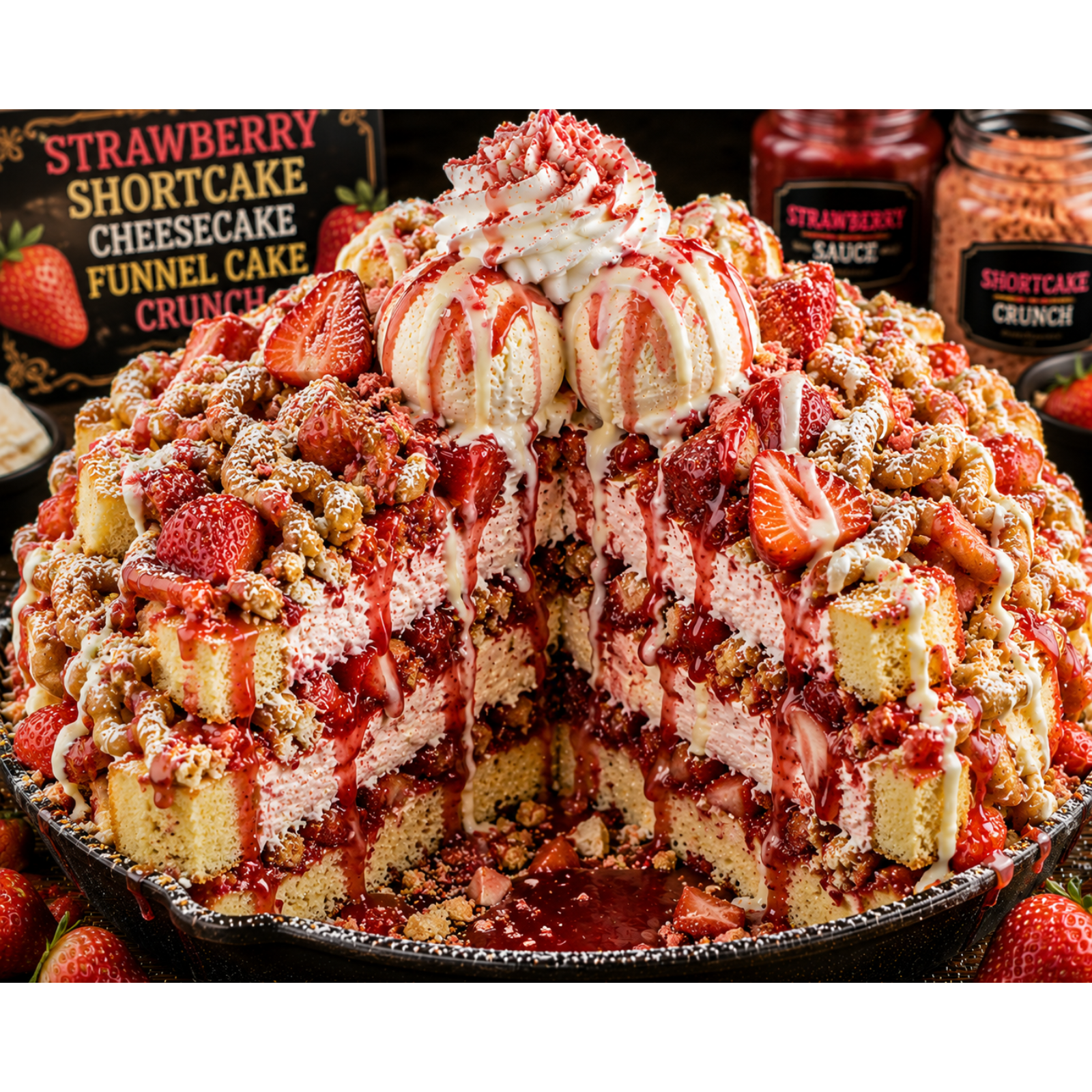 FLAVORVILLE™ STRAWBERRY SHORTCAKE CHEESECAKE FUNNEL CAKE CRUNCH
