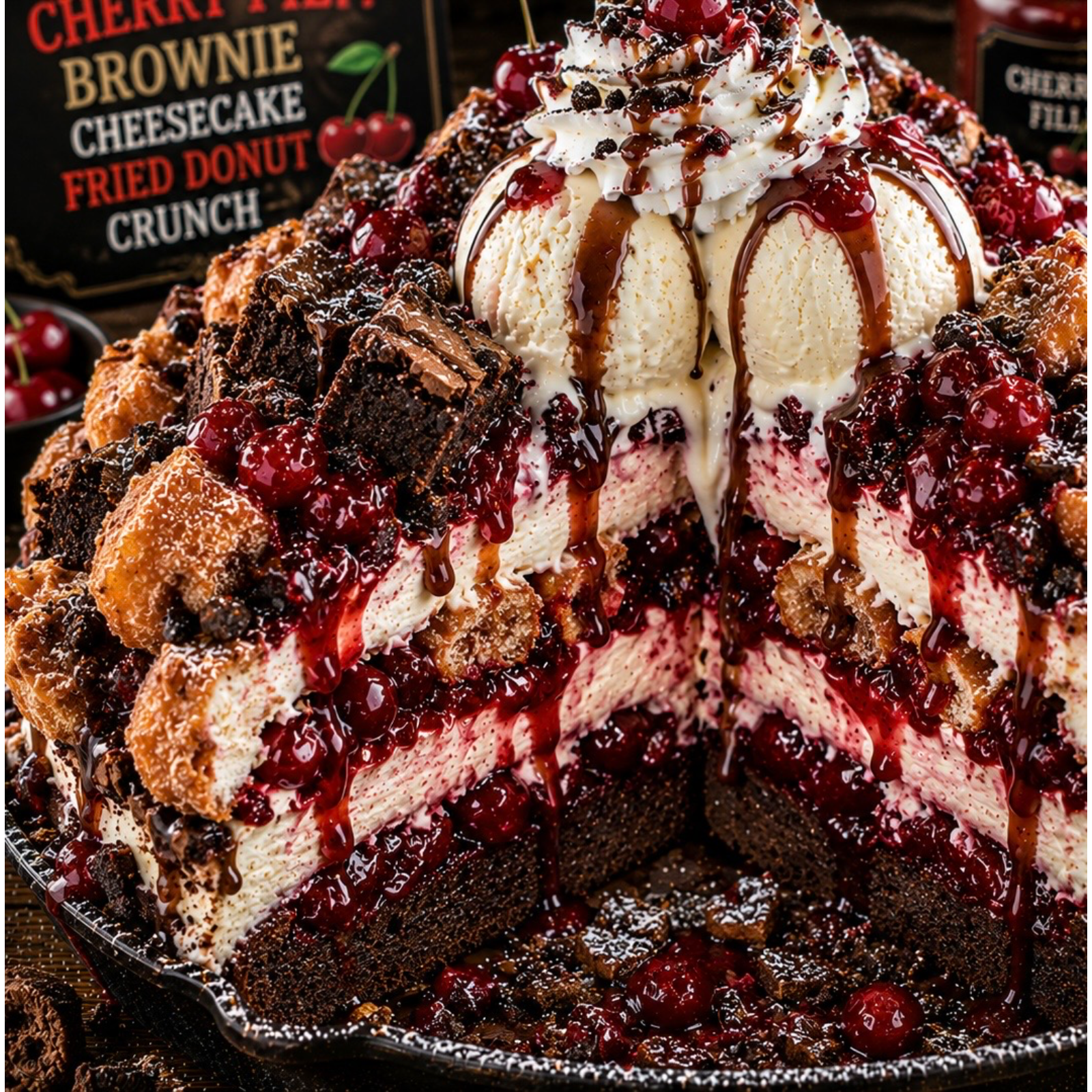 FLAVORVILLE™ CHERRY PIE BROWNIE CHEESECAKE FRIED DONUT CRUNCH