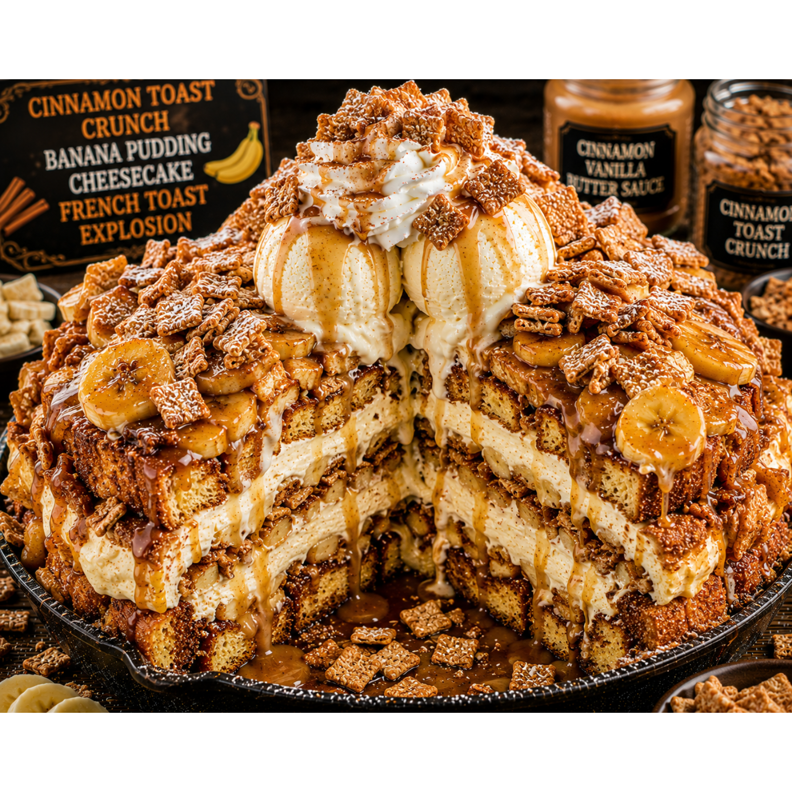 FLAVORVILLE™ CINNAMON TOAST CRUNCH BANANA PUDDING CHEESECAKE FRENCH TOAST EXPLOSION