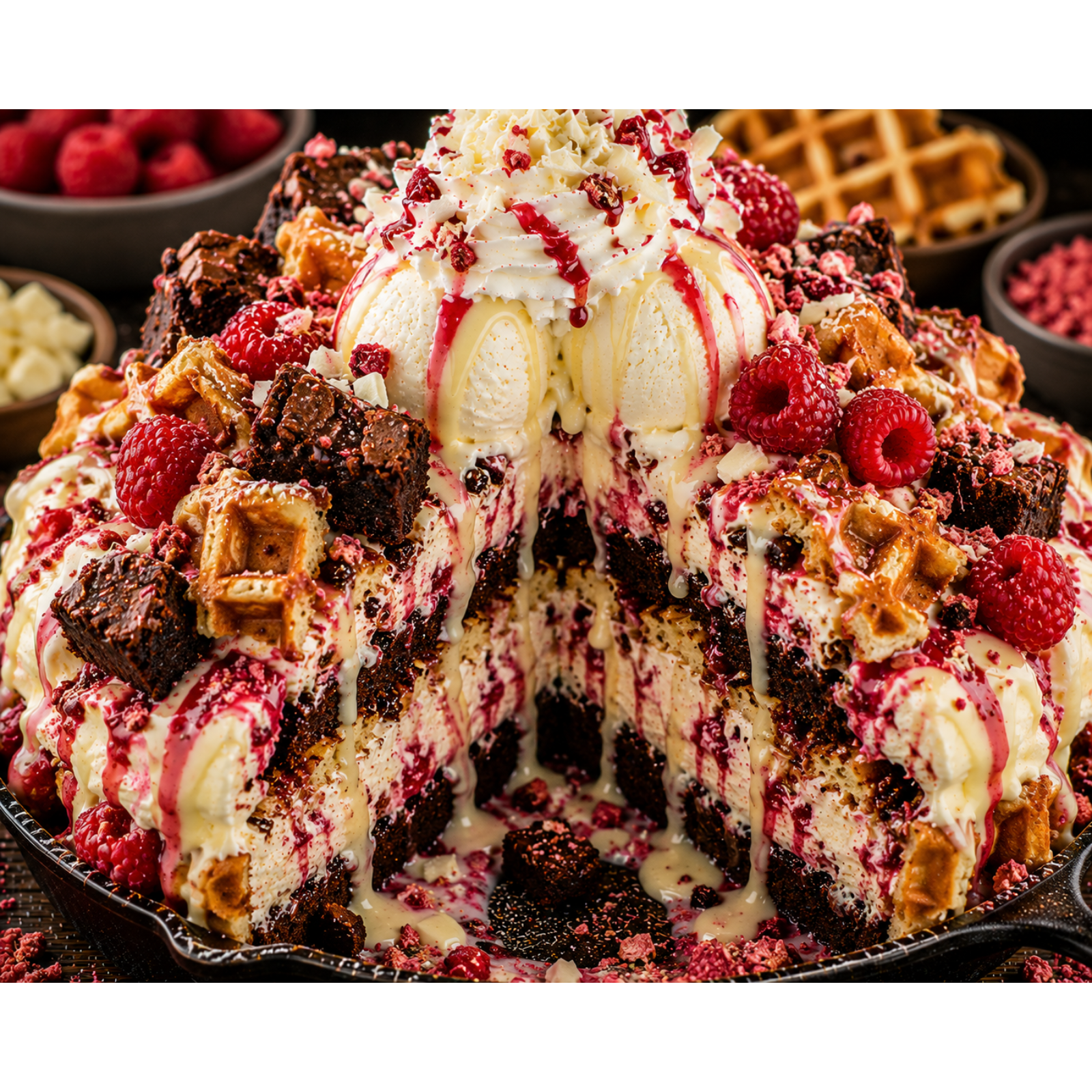 FLAVORVILLE™ WHITE CHOCOLATE RASPBERRY CHEESECAKE BROWNIE WAFFLE CRUNCH