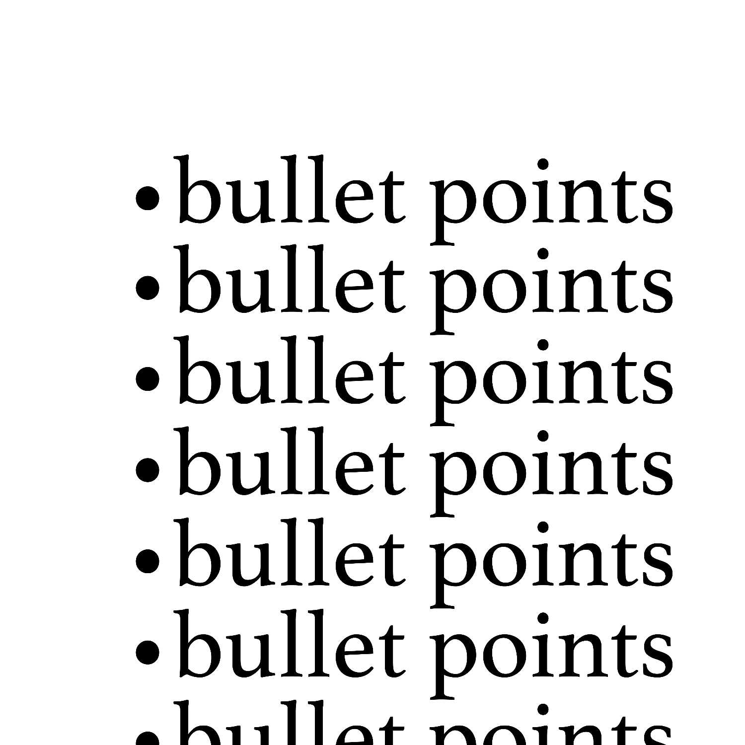 bullet points