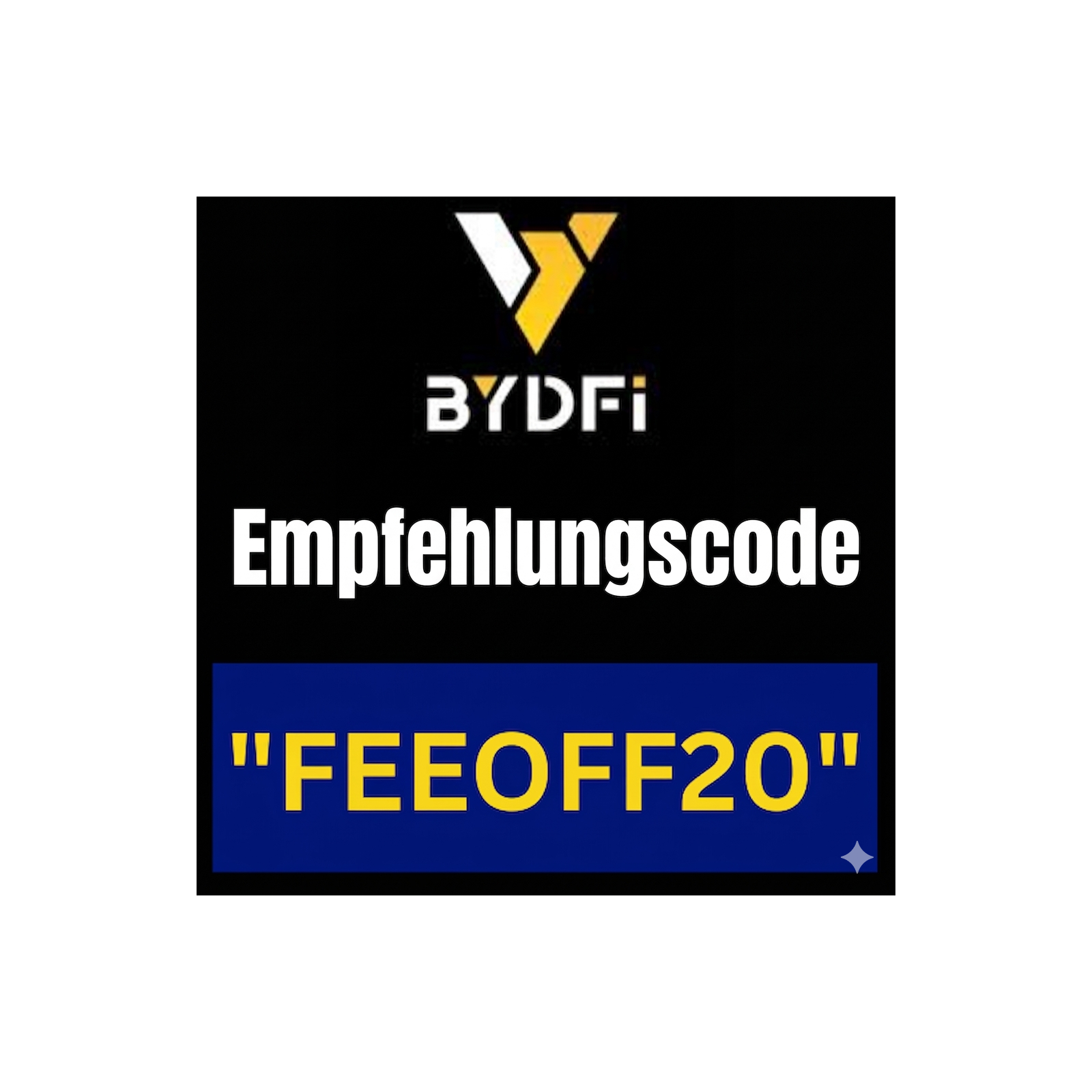 BYDFi Empfehlungscode "FEEOFF20" – Erhalten Sie 20 % Rabatt auf Handelsgebühren