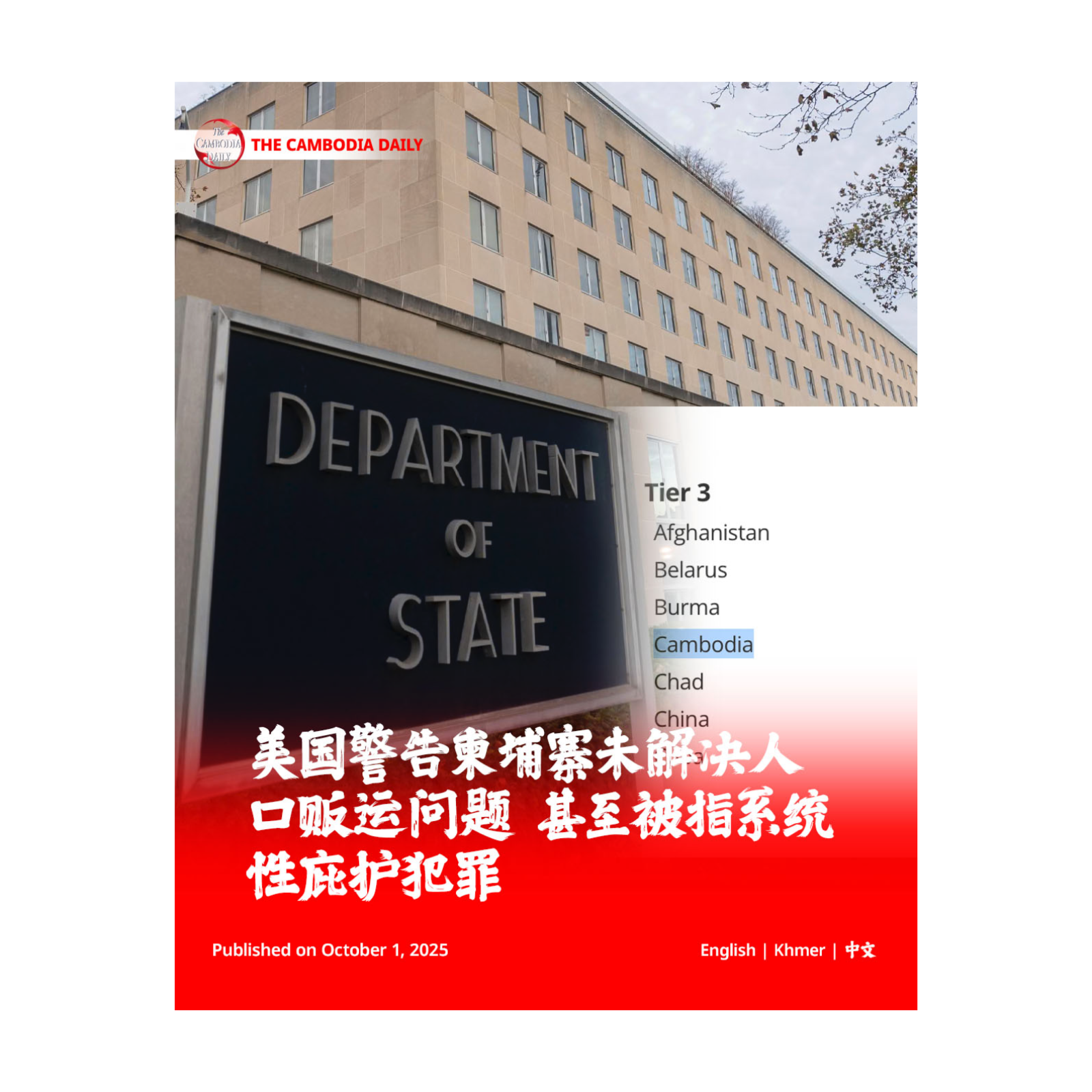 美国警告柬埔寨未解决人口贩运问题 甚至被指系统性庇护犯罪 episode artwork