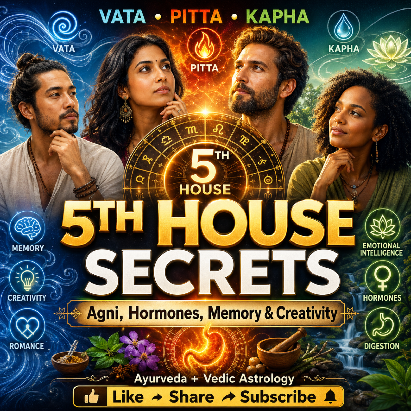 Vata Pitta Kapha in the 5th House: Digestion, Hormones & Creative Intelligence