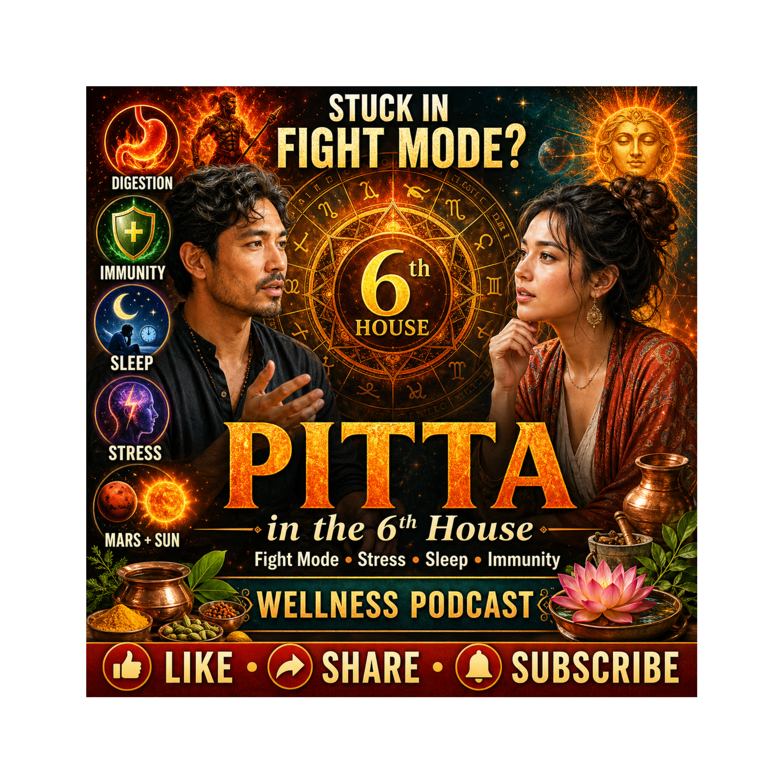 Pitta in the 6th House: Stress, Inflammation, Adrenal Heat & Healing Wisdom