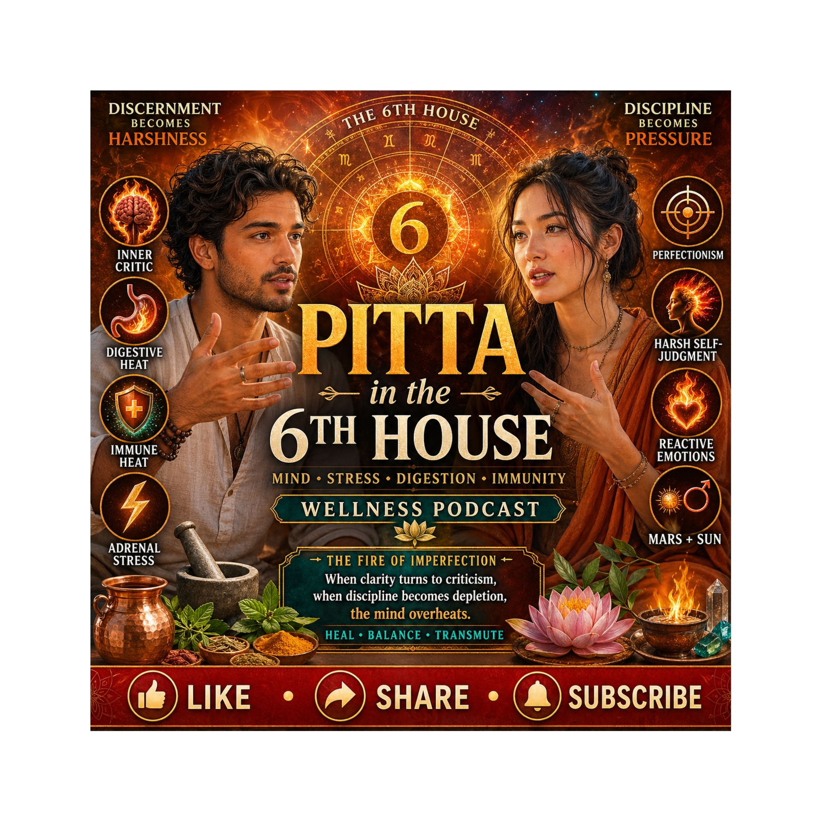 Pitta in the 6th House: Inflammation, Perfectionism & Healing in Vedic Astrology