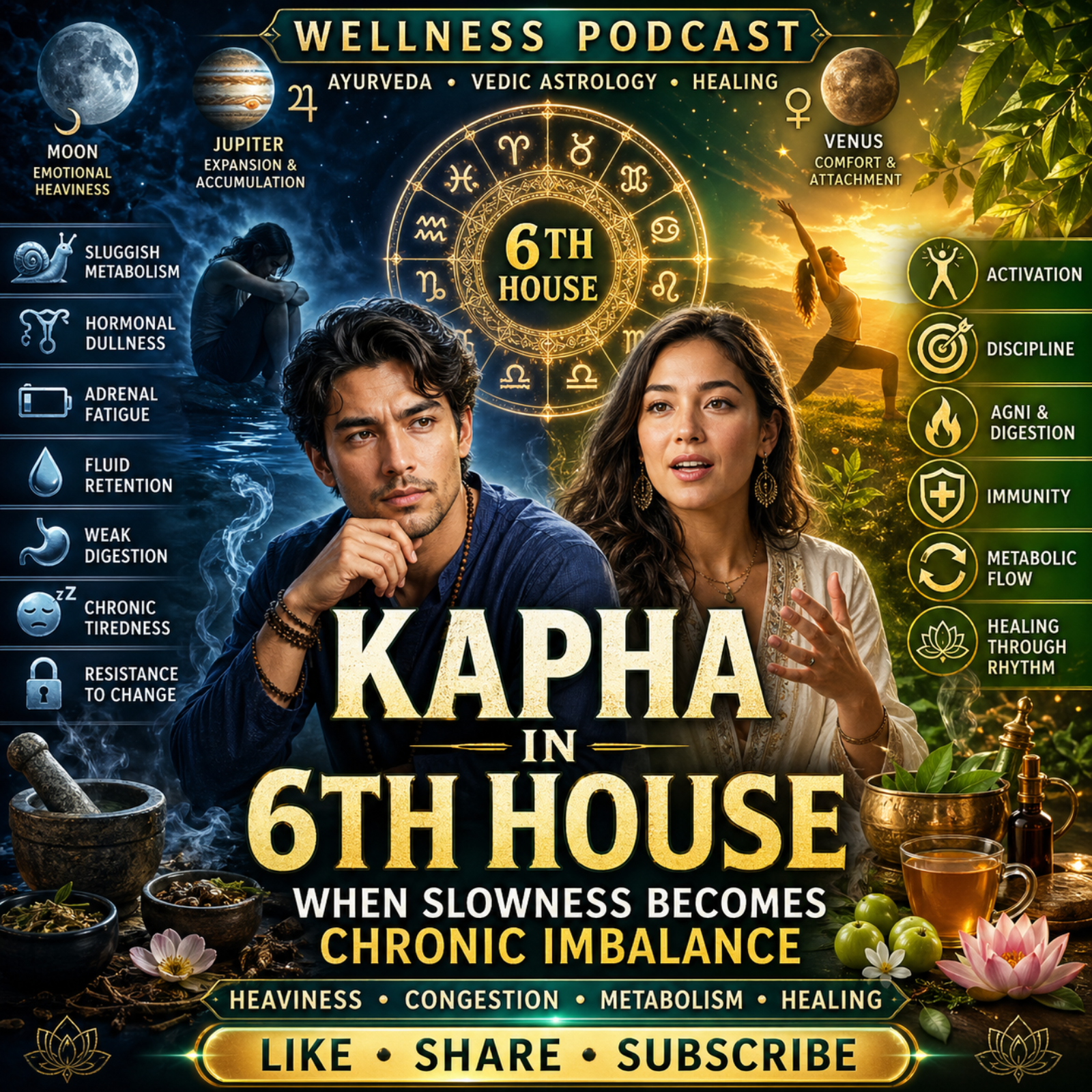 Kapha in the 6th House: Hormones, Fatigue, Metabolism & Hidden Chronic Disease