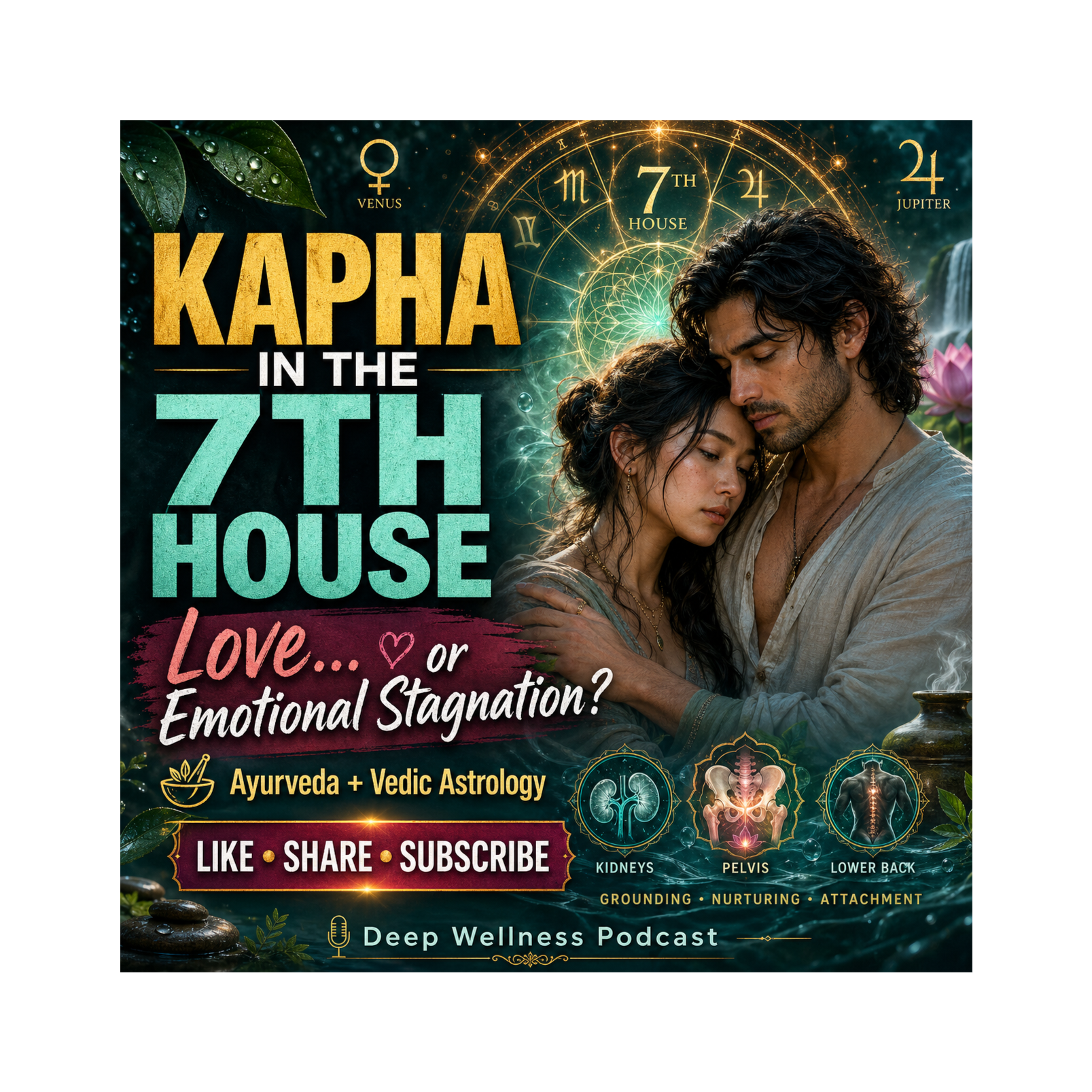 Kapha in the 7th House: Intimacy, Stagnation & Healing in Ayurveda and Vedic Astrology