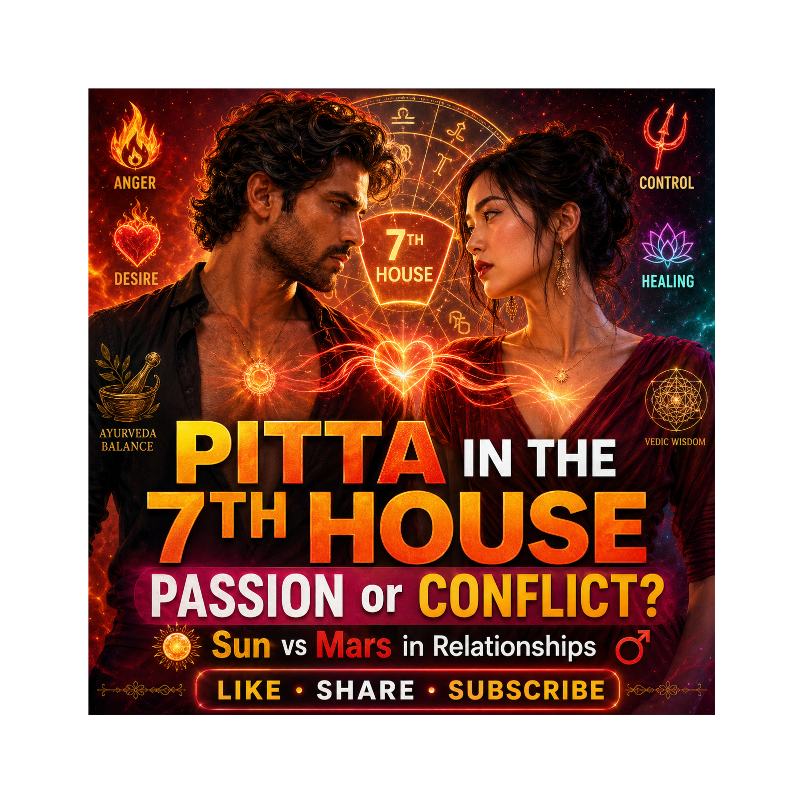 Pitta in the 7th House: Fiery Intimacy, Anger & Healing Through Vedic Astrology
