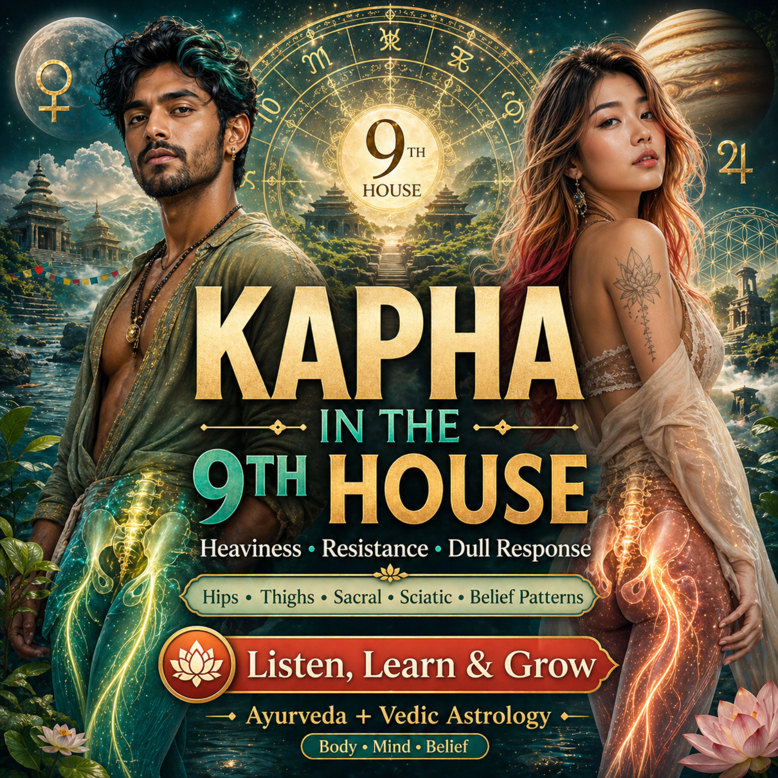 Kapha in the 9th House: Heavy Faith, Slow Nerves & Stuck Beliefs Explained