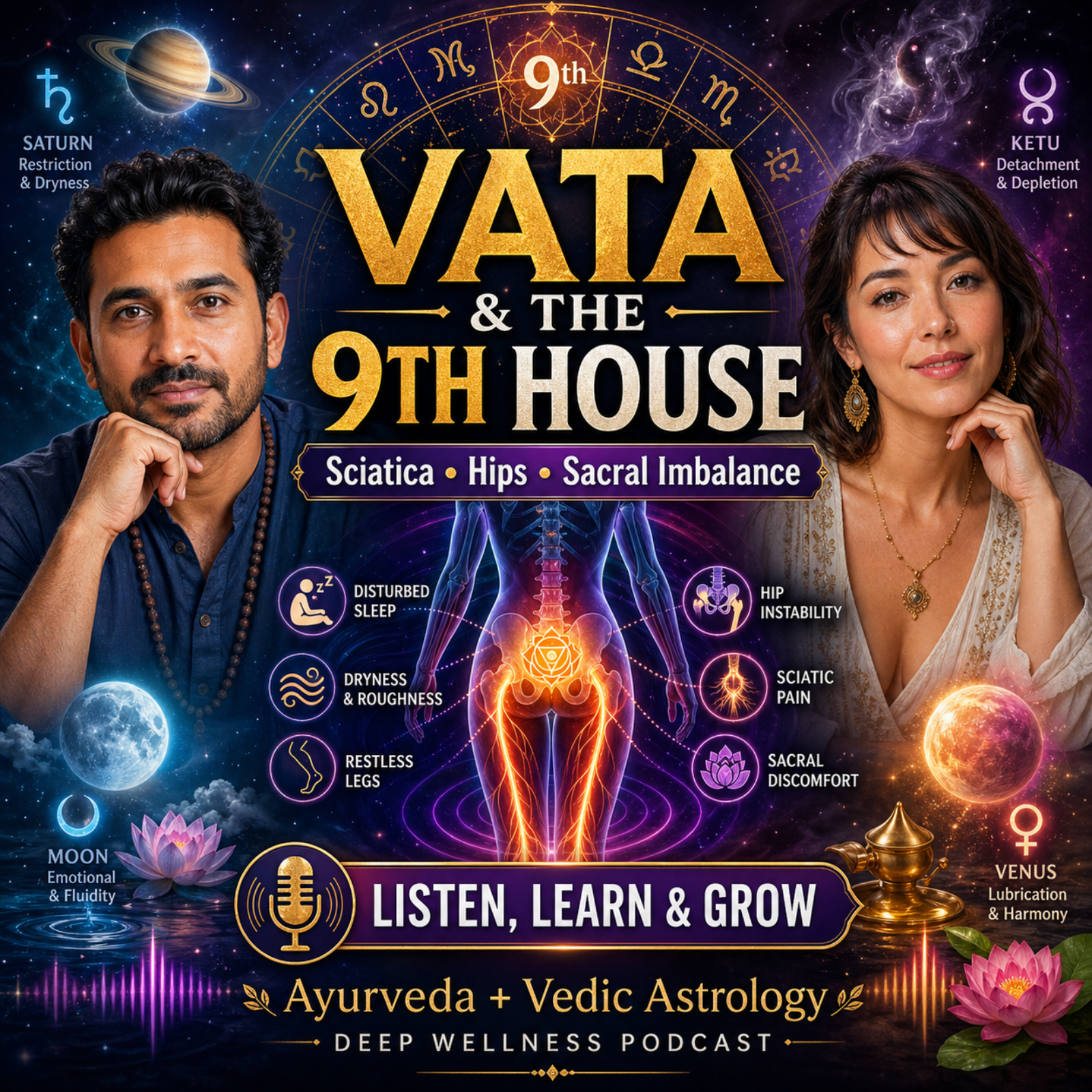 Vata in the 9th House: Sciatica, Hip Pain & Healing Through Ayurveda + Vedic Astrology