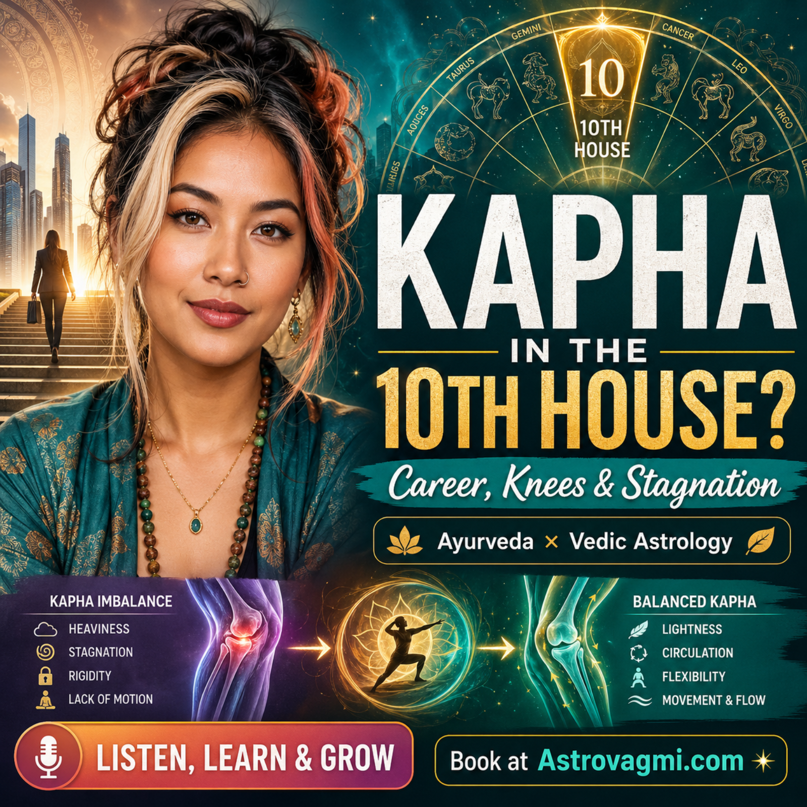 Kapha in the 10th House: Career Stagnation, Rigidity & Ayurvedic Healing Wisdom