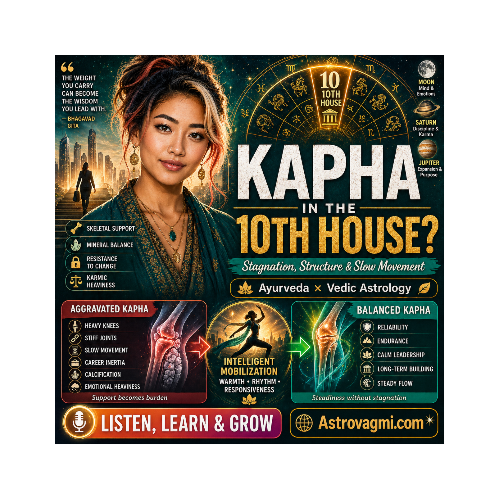 Kapha in the 10th House: Career Inertia, Heavy Karma & Structural Stagnation