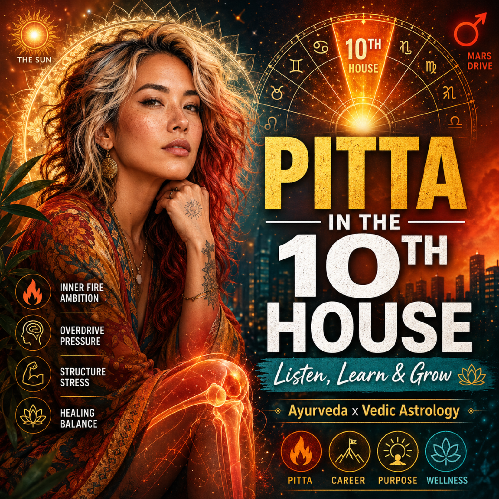 Pitta in the 10th House: Career Heat, Inflammation & the Cost of Ambition