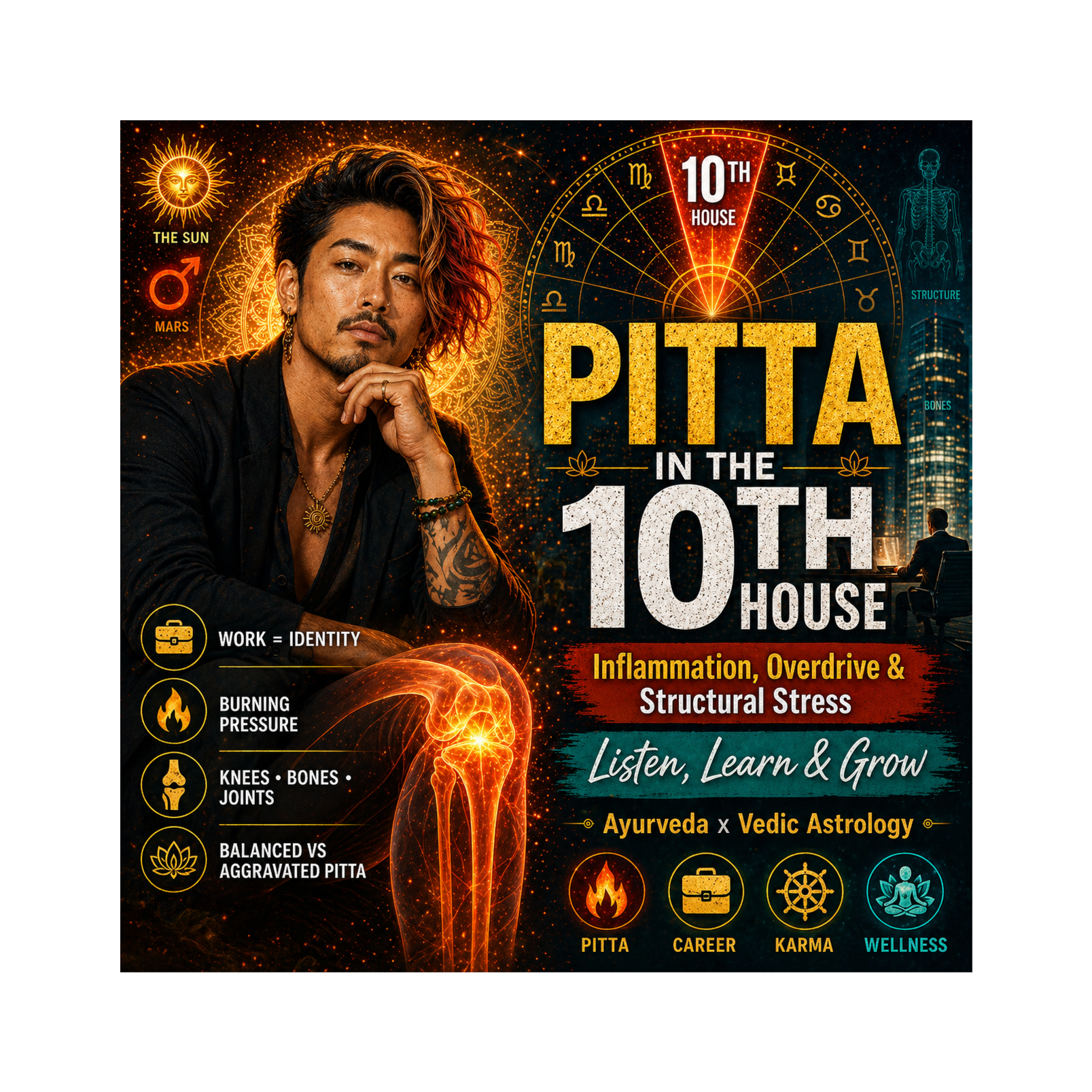 Pitta in the 10th House: Career Stress, Inflammation, Karma & the Body