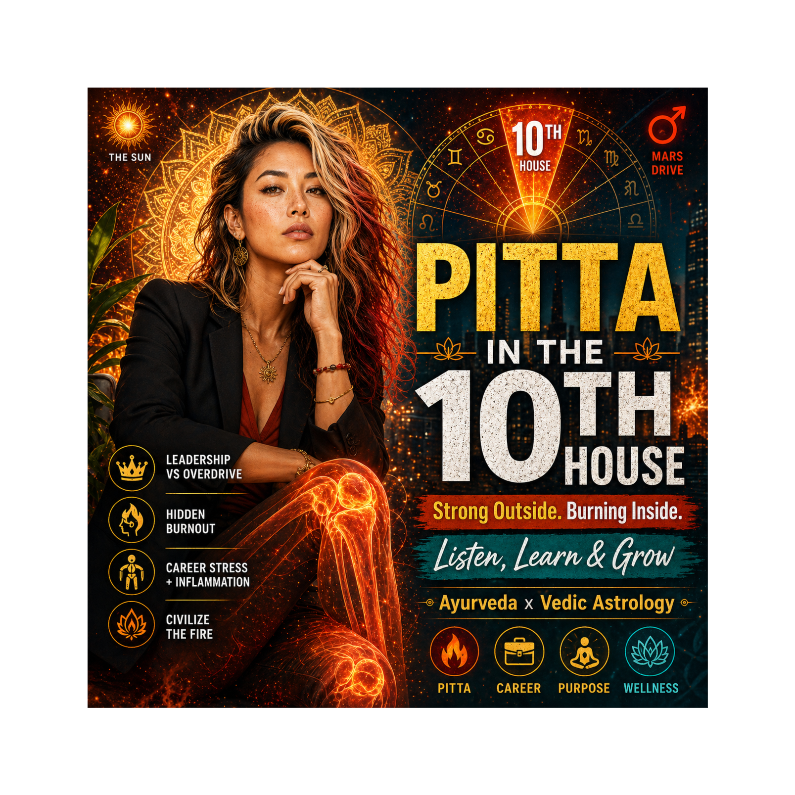 Pitta in the 10th House: Career Fire, Burnout & the Hidden Cost of Ambition
