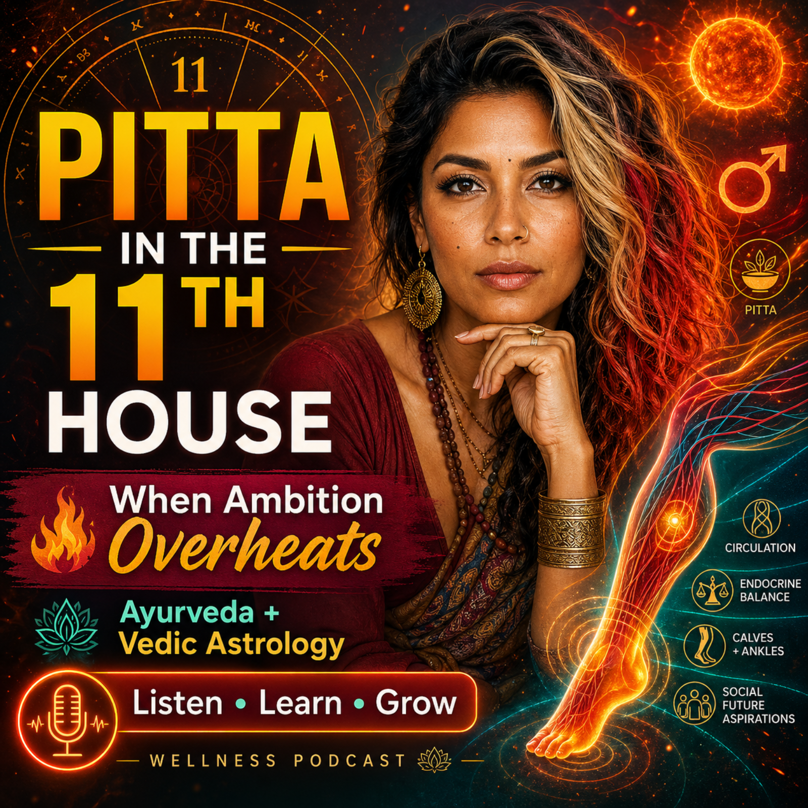 Pitta in the 11th House: Inflammation, Ambition & Healing | Ayurveda + Vedic Astrology