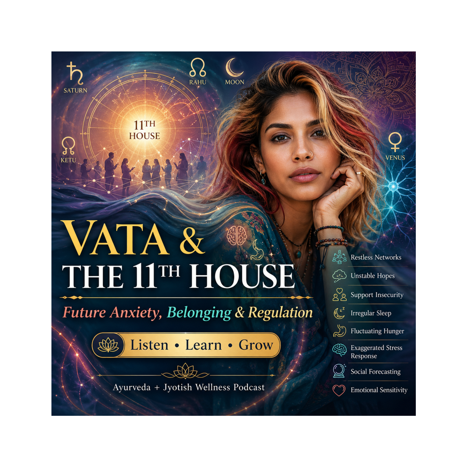 11th House Vata in Ayurveda & Vedic Astrology: Anxiety, Networks, Hope & Healing