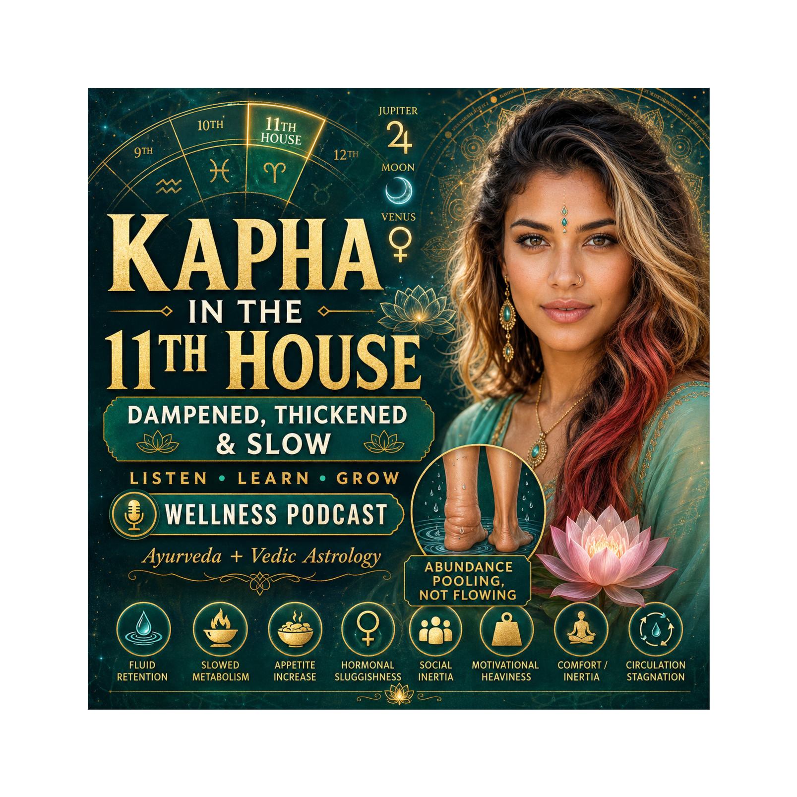 Kapha in the 11th House: Hidden Stagnation in Gains, Hormones & Social Energy