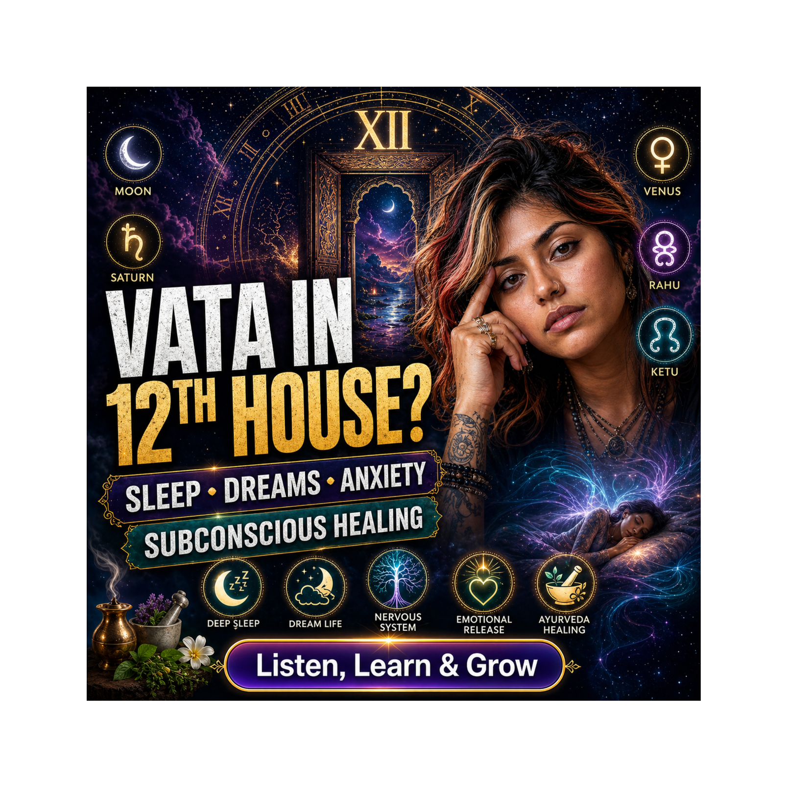 Vata in the 12th House: Sleep, Anxiety, Dreams & Subconscious Healing in Vedic Astrology