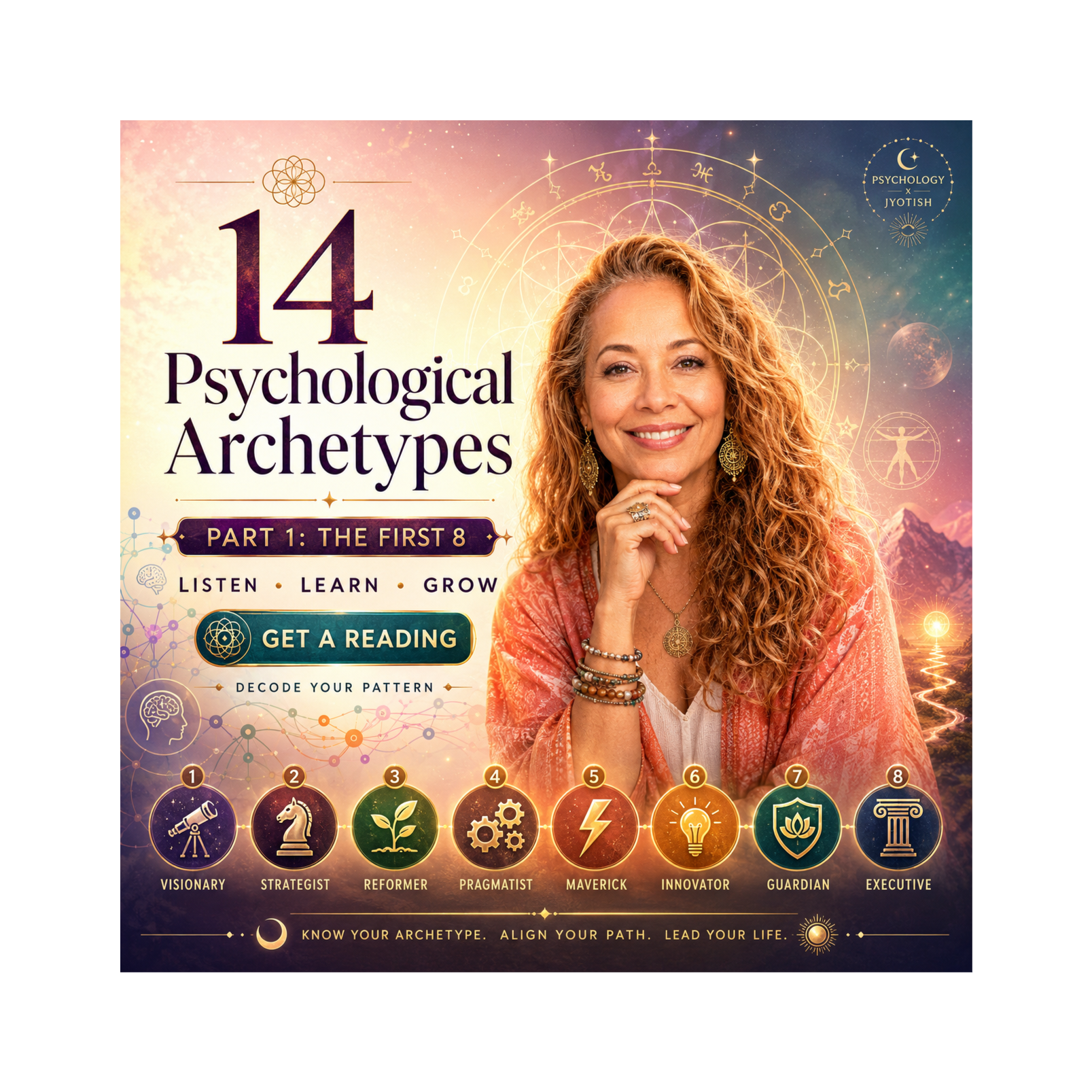 14 Psychological Archetypes Part 1: Visionary to Executive Mind Maps Decoded