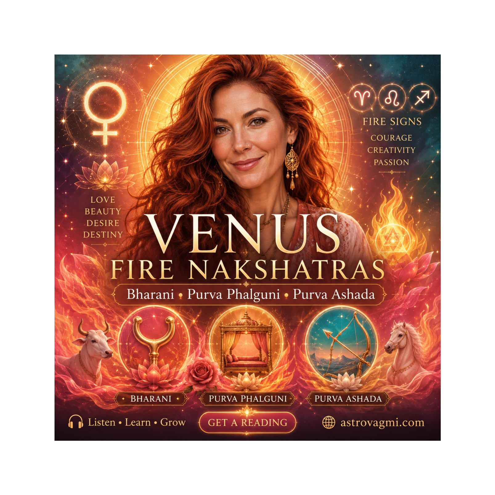Venus Nakshatras Decoded: Bharani, Purva Phalguni & Purva Ashada Archetypes