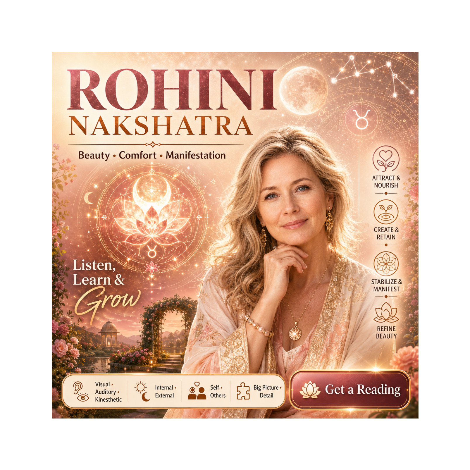 Rohini Nakshatra Psychology: NLP Senses, Desire-Drive, MBTI & Enneagram Patterns