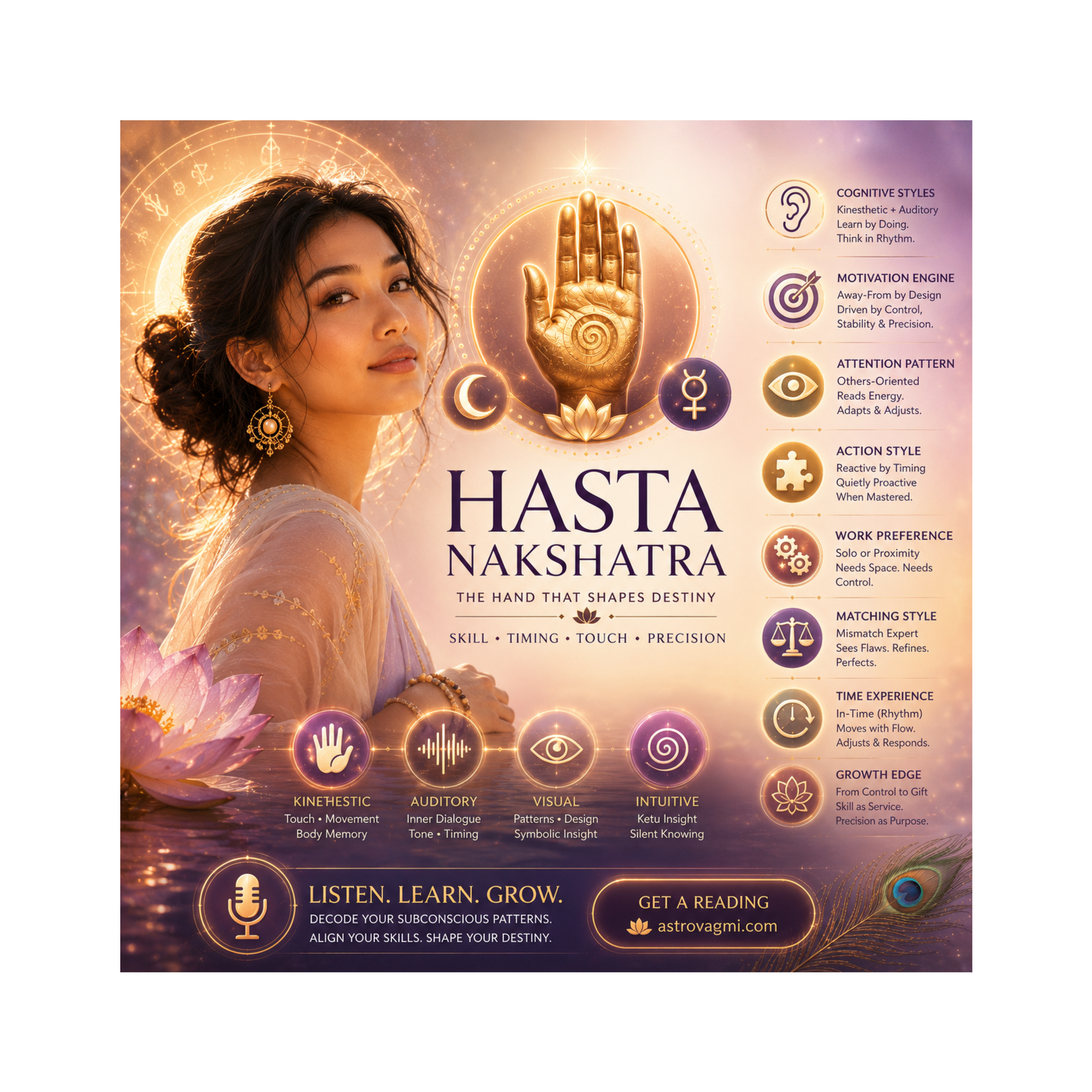 Hasta Nakshatra Mind Patterns: Kinesthetic Intelligence, Precision Thinking & Motivation