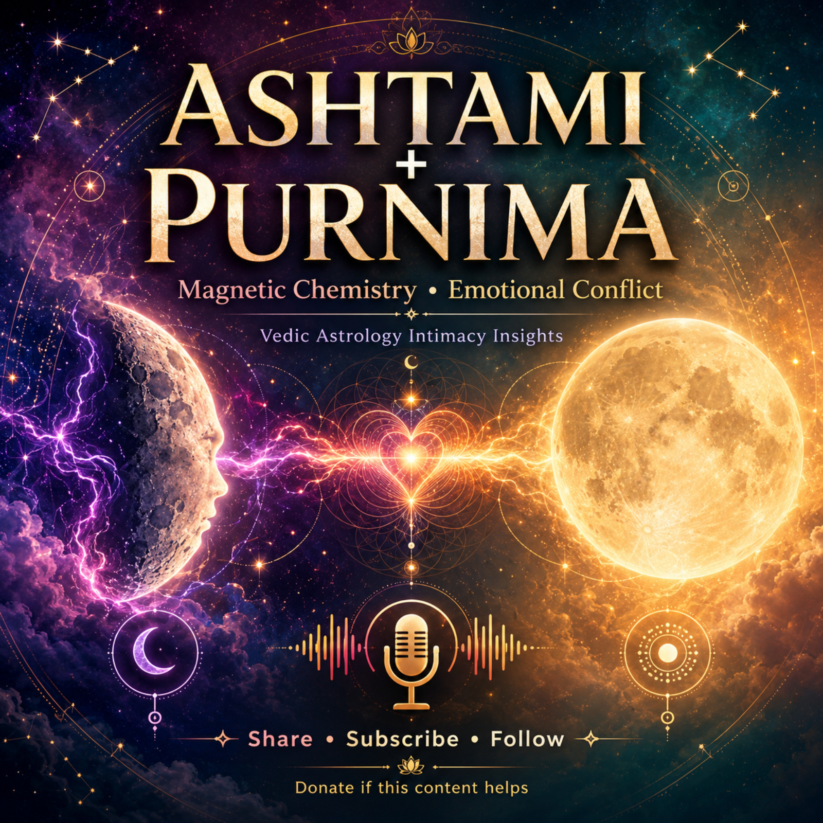 Ashtami & Purnima Compatibility: Magnetic Chemistry, Emotional Conflict & Intimacy