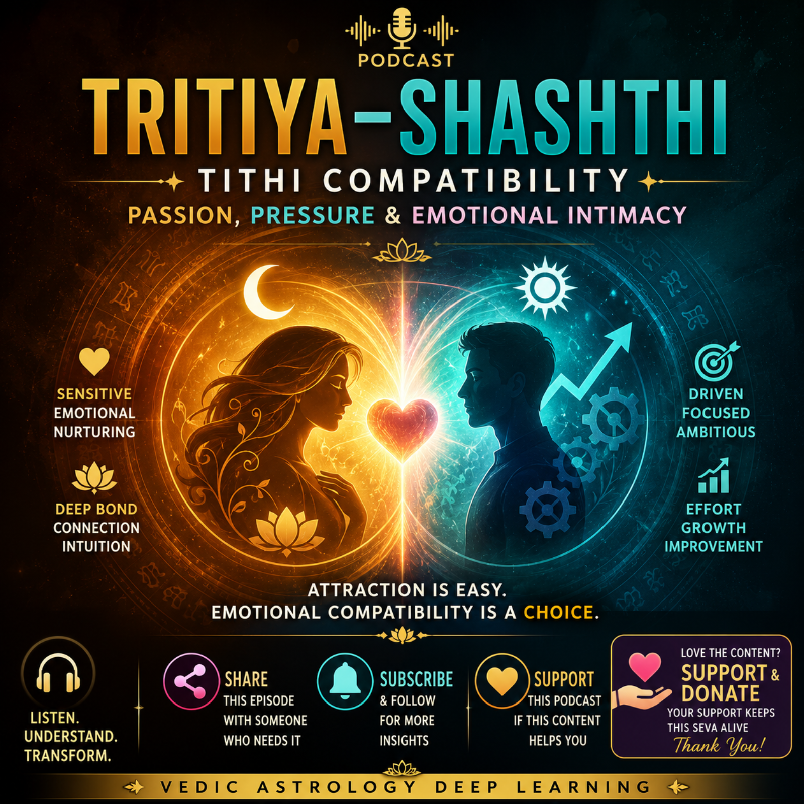 Tritiya–Shashthi Tithi Compatibility: Passion, Pressure & Emotional Intimacy