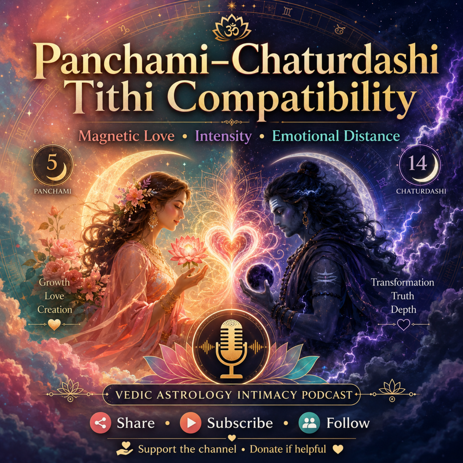 Panchami–Chaturdashi Tithi Compatibility: Magnetic Love, Intensity & Emotional Distance