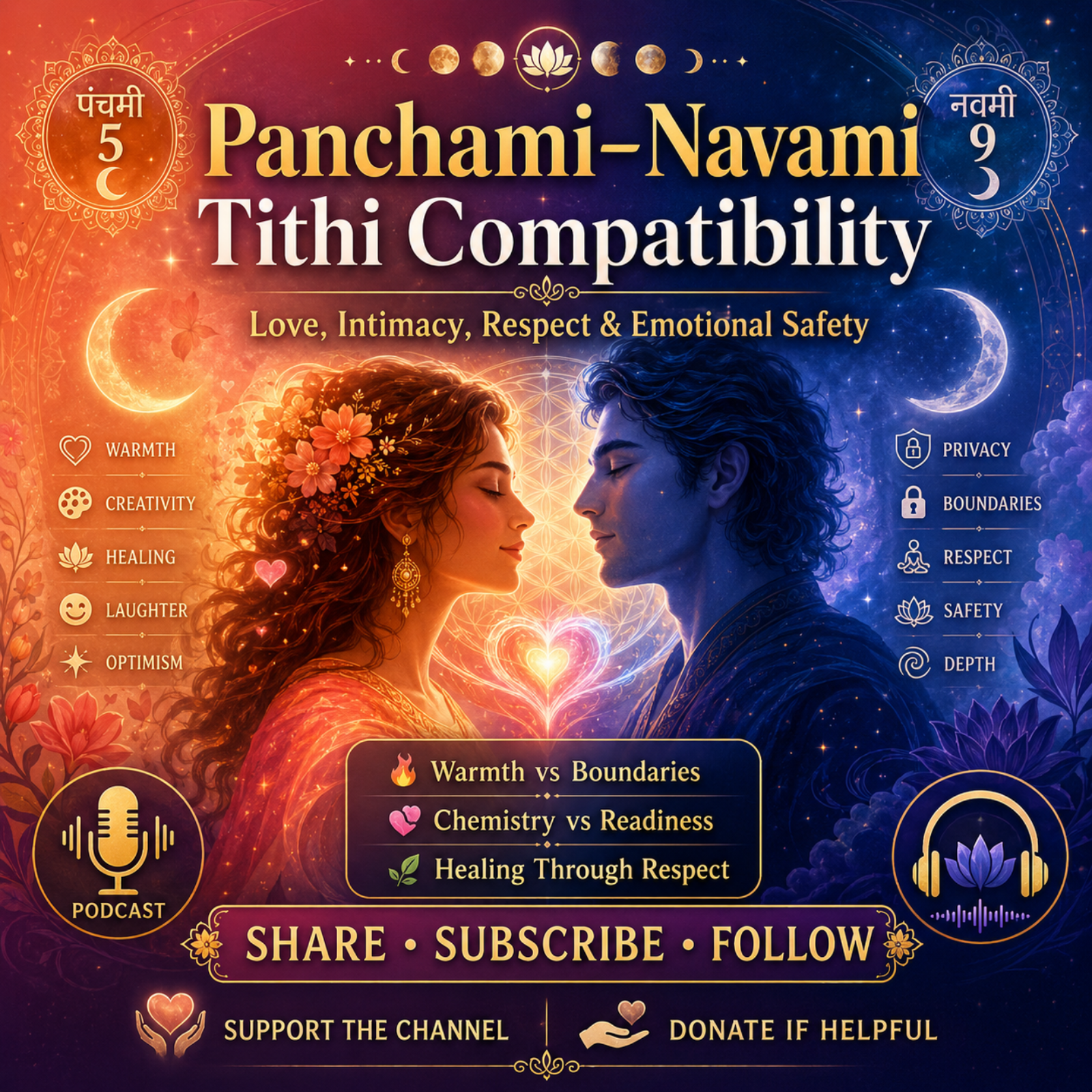 Panchami–Navami Tithi Compatibility: Love, Intimacy, Respect & Emotional Safety
