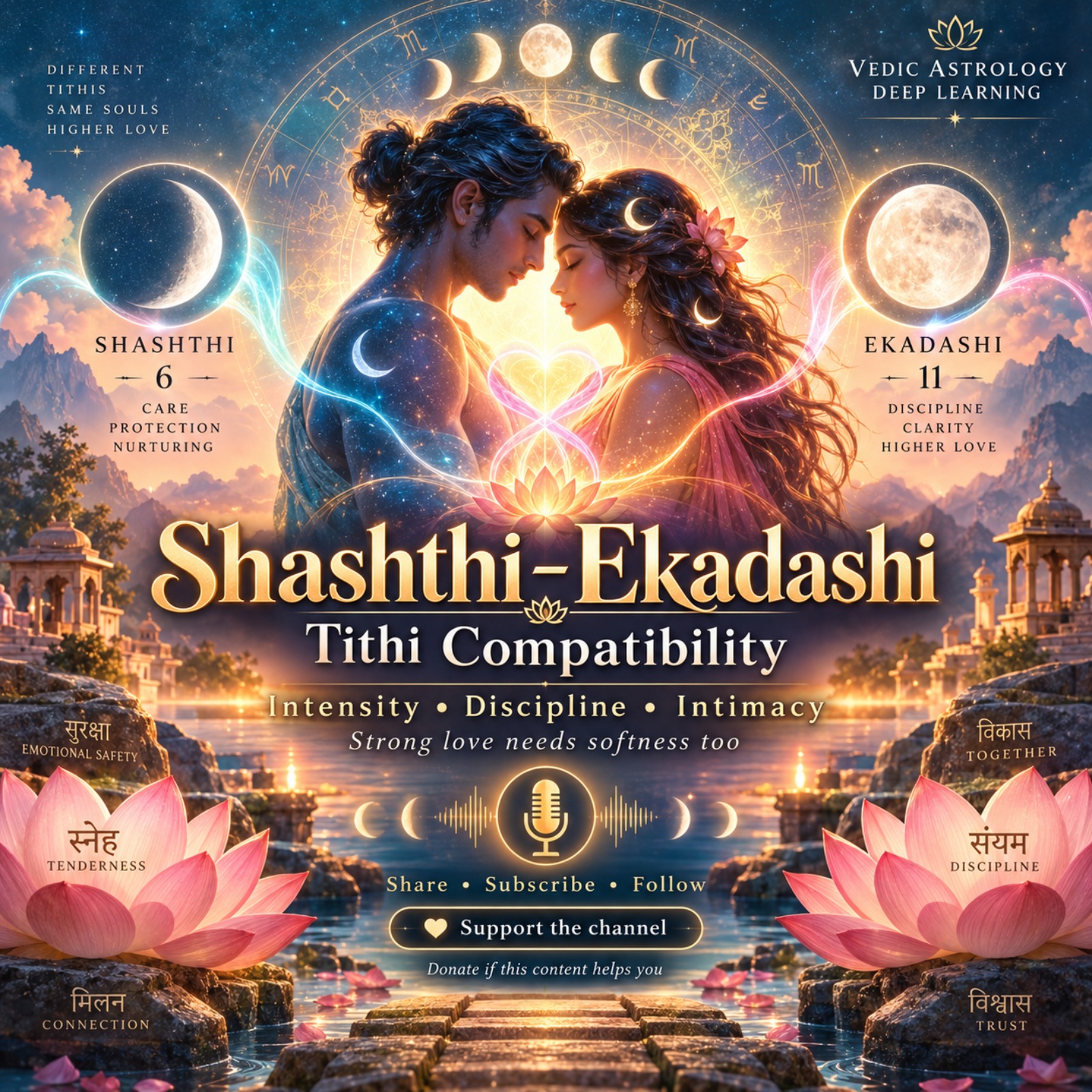Shashthi–Ekadashi Tithi Compatibility | Intensity, Intimacy & Emotional Safety