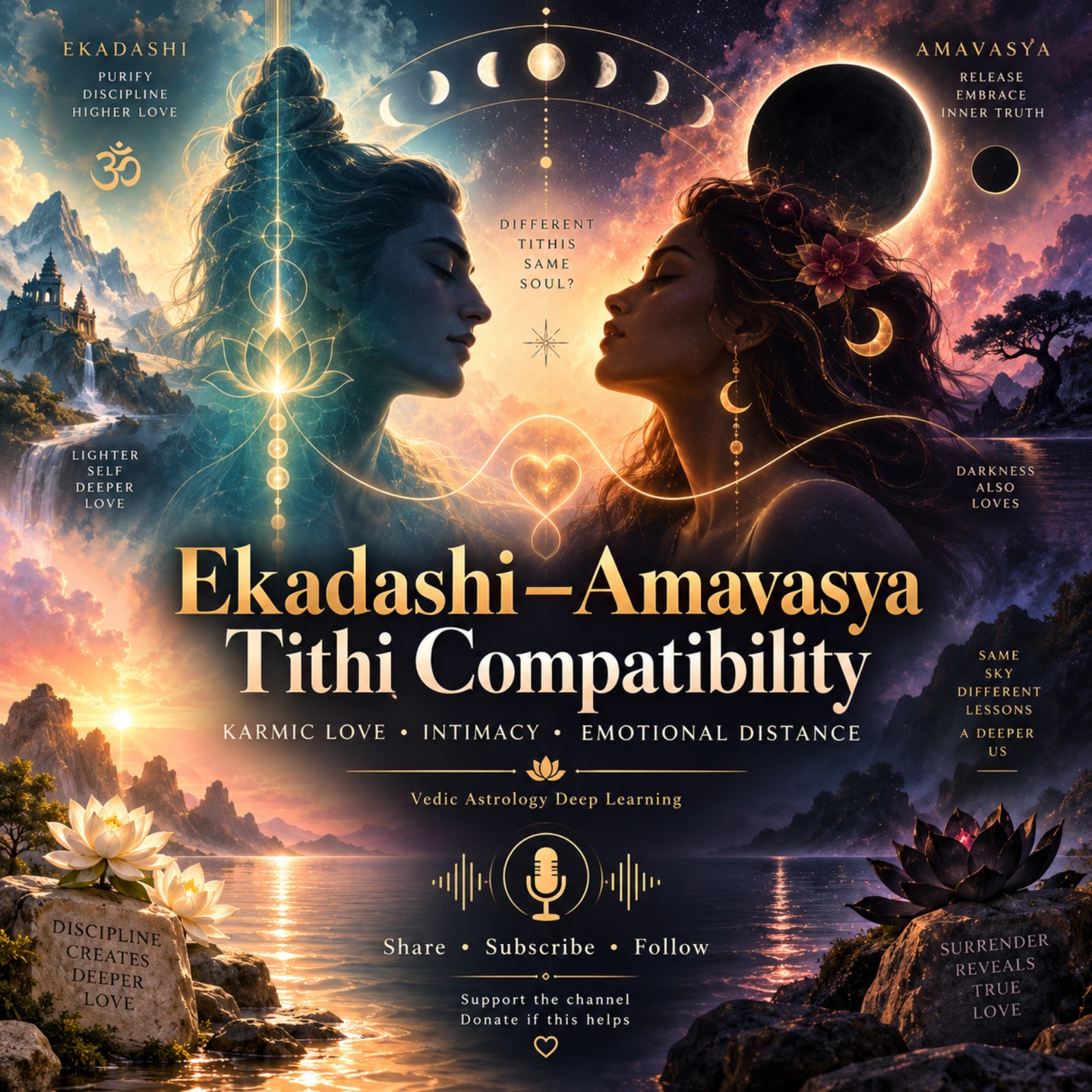 Ekadashi–Amavasya Tithi Compatibility: Karmic Love, Intimacy & Emotional Distance