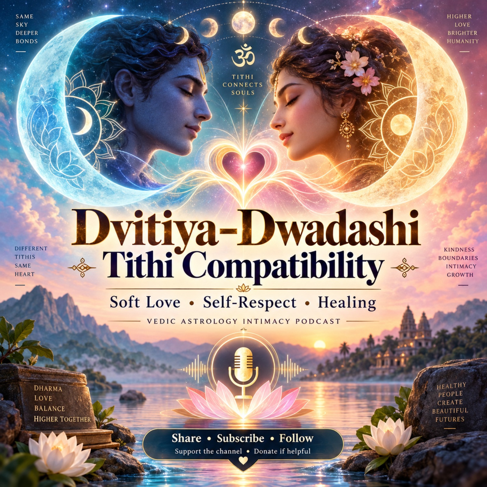 Dvitiya–Dwadashi Tithi Compatibility | Soft Love, Self-Respect & Healing